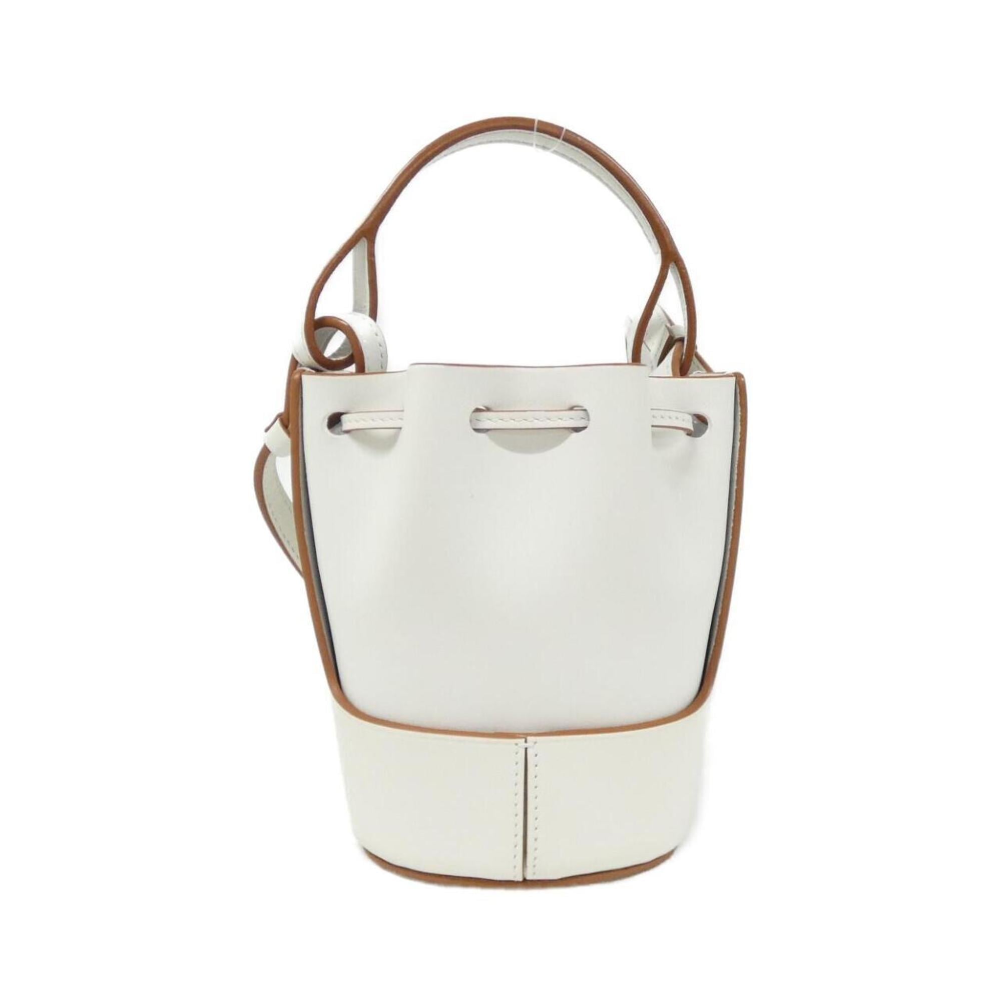 Loewe White Leather Handbag Shoulder Bag (Pre-Owned)