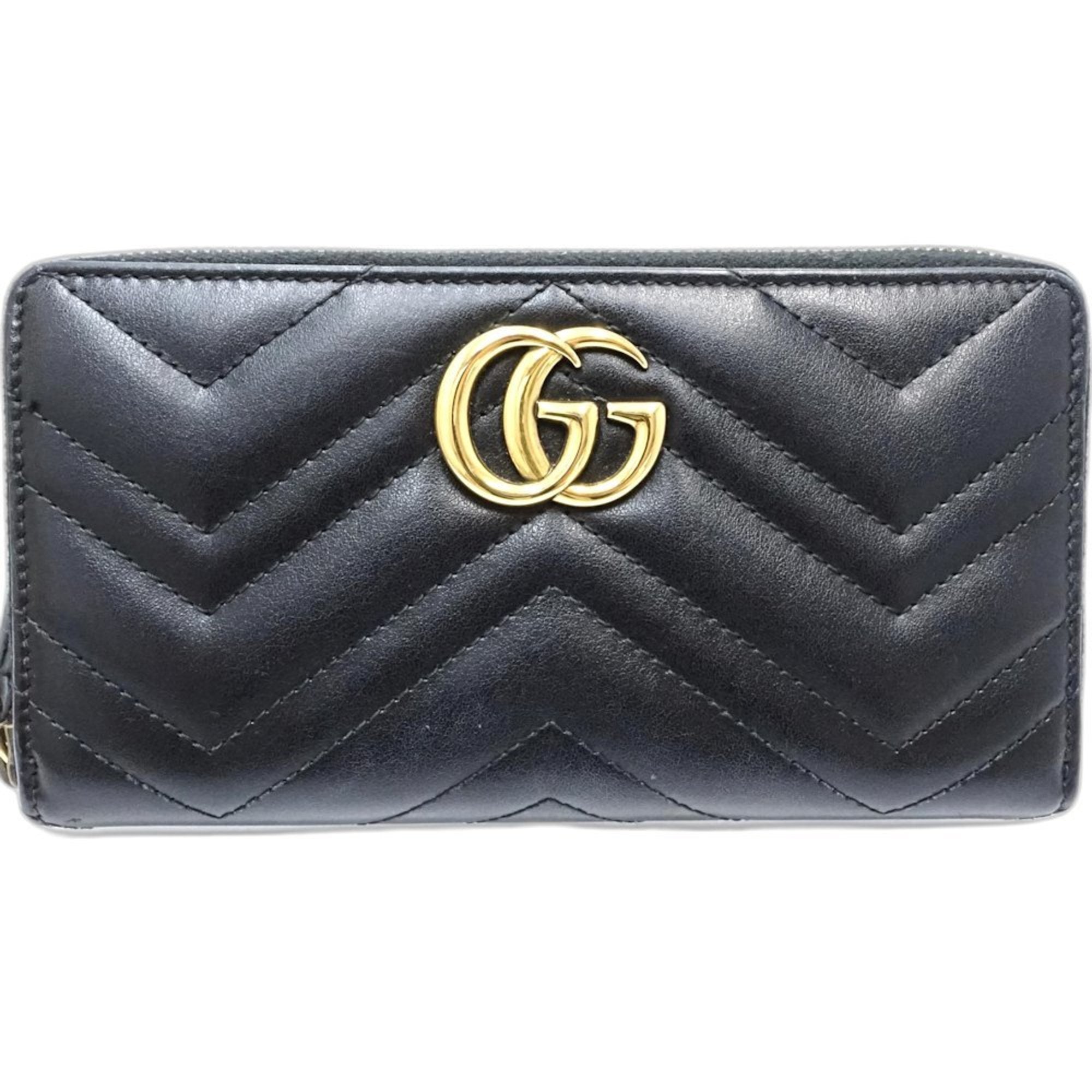Gucci Black Leather Long Wallet (Bi-Fold) (Pre-Owned)