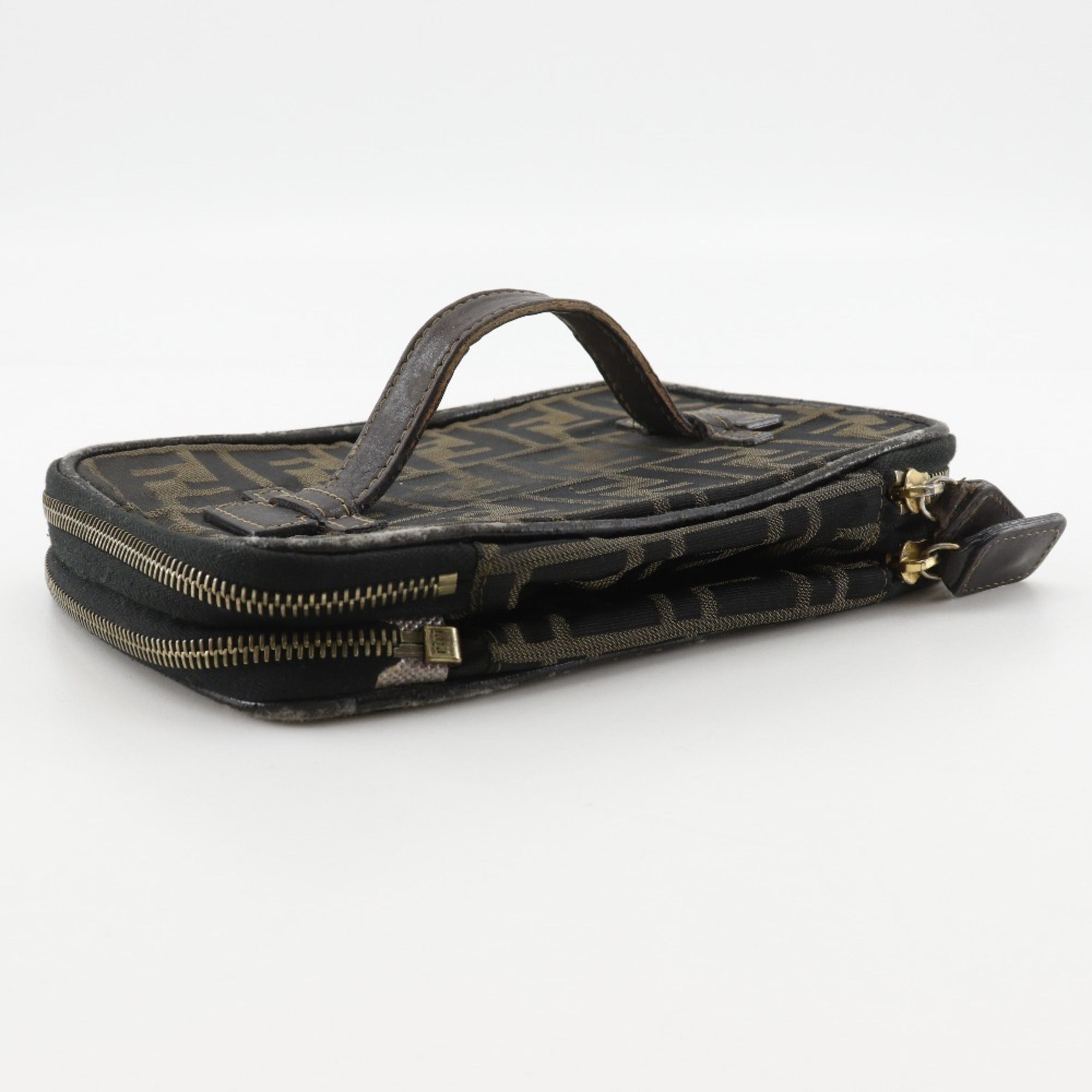 Fendi Brown Nylon Canvas Pouch (Pre-Owned)