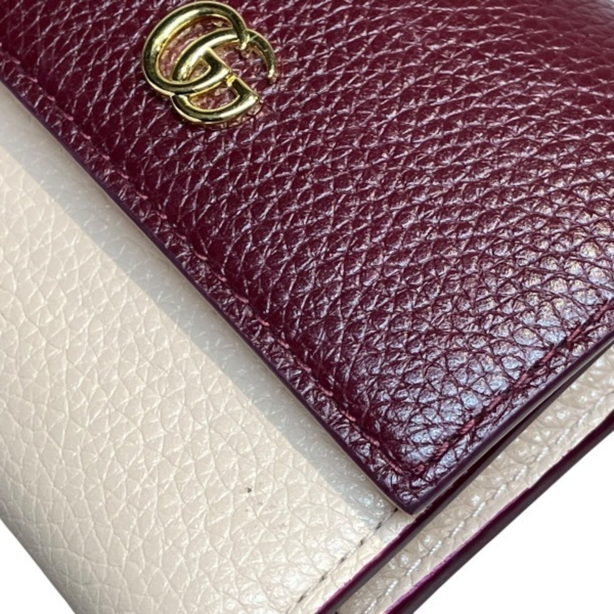 Gucci Brown Pink Leather Wallet (Tri-Fold) (Pre-Owned)