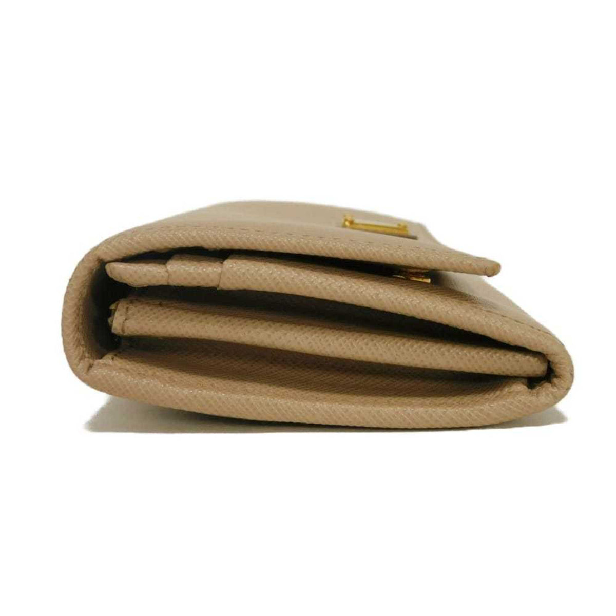 Prada Beige Saffiano Lux Long Wallet (Bi-Fold) (Pre-Owned)
