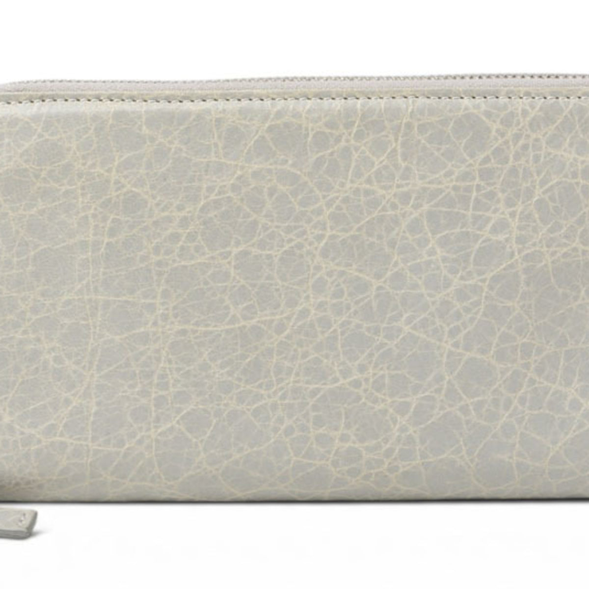 Balenciaga Light Gray Leather Long Wallet (Bi-Fold) (Pre-Owned)