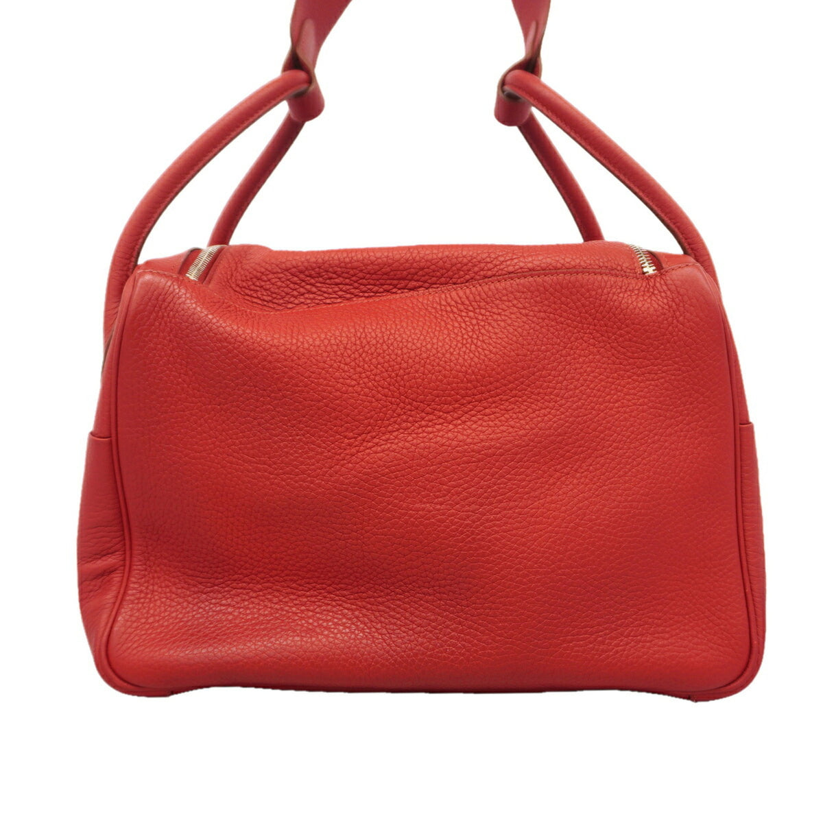 Hermes Rouge Casaque Taurillon Clemence Leather Handbag (Pre-Owned)