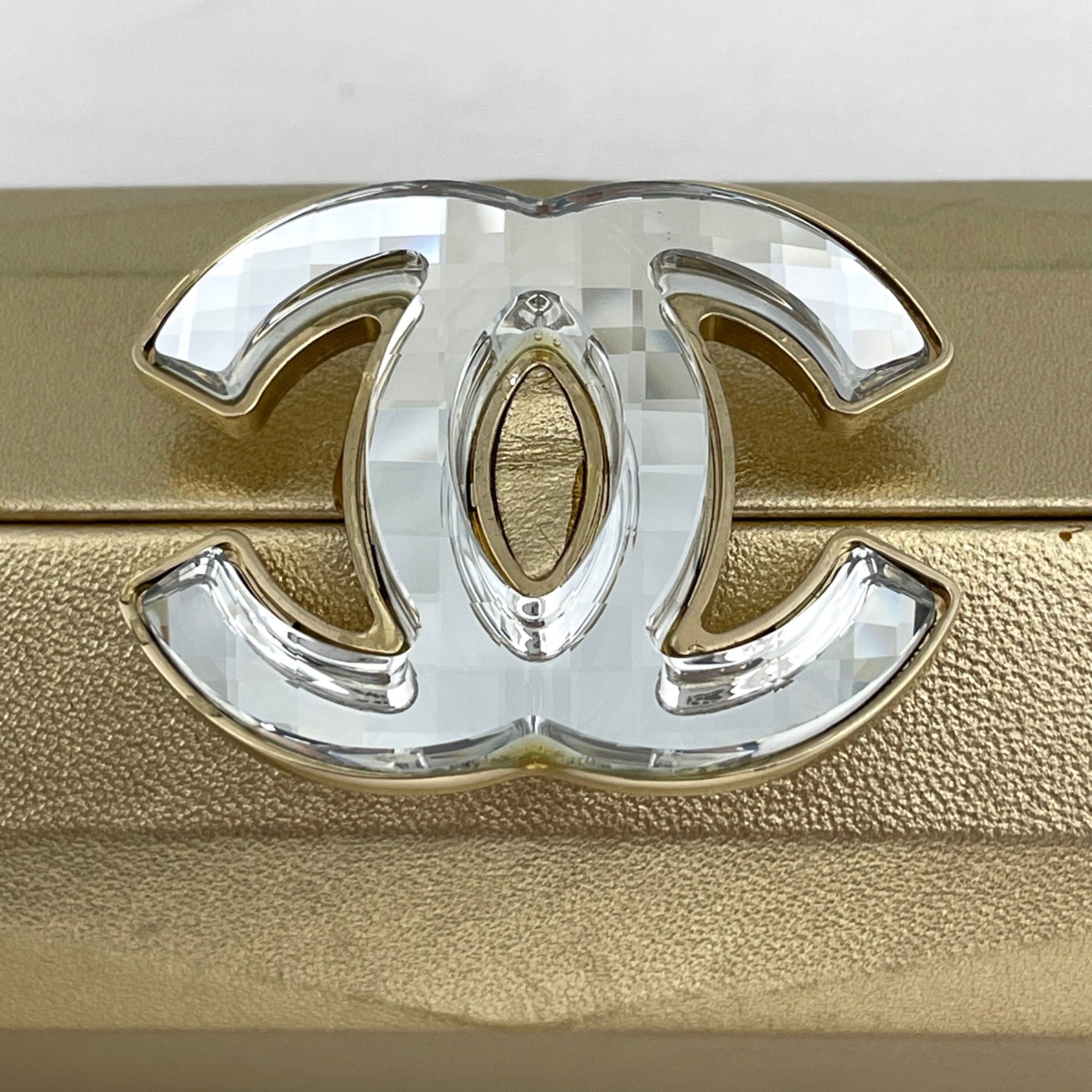 Chanel Gold Leather Clutch Bag (Pre-Owned)