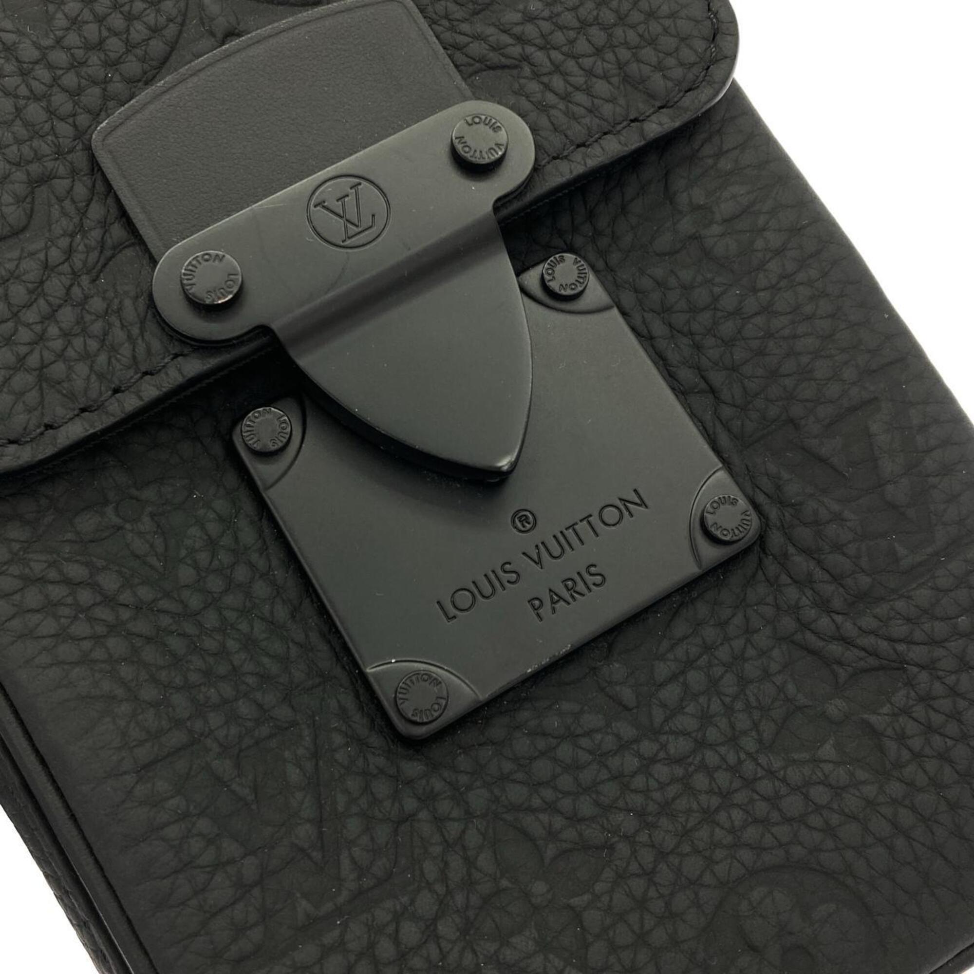 Louis Vuitton Black Leather Shoulder Bag (Pre-Owned)