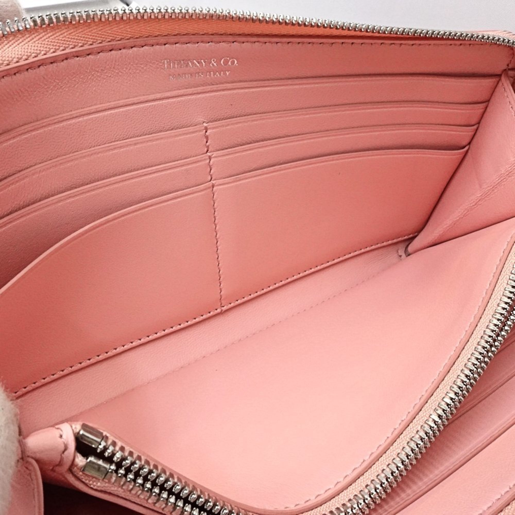 Tiffany Pink Leather Long Wallet (Bi-Fold) (Pre-Owned)