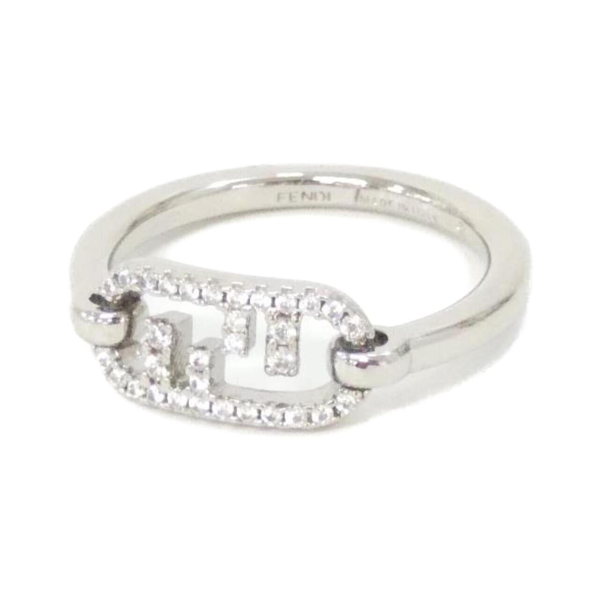 Fendi Silver Clear Band Ring (Pre-Owned)