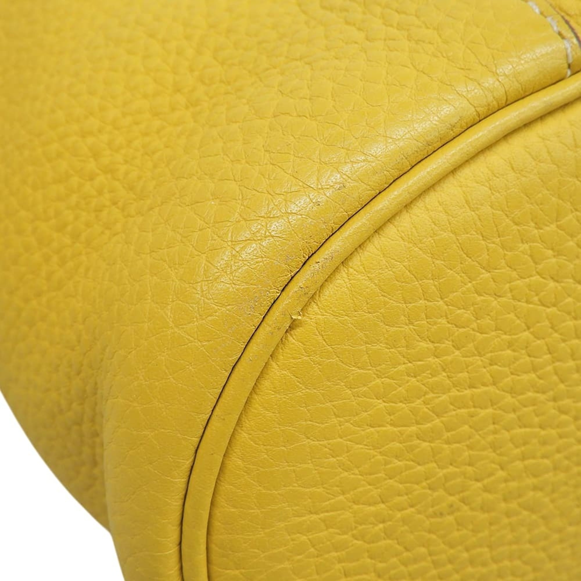 Hermes Yellow Taurillon Clemence Leather Shoulder Bag Tote Bag (Pre-Owned)