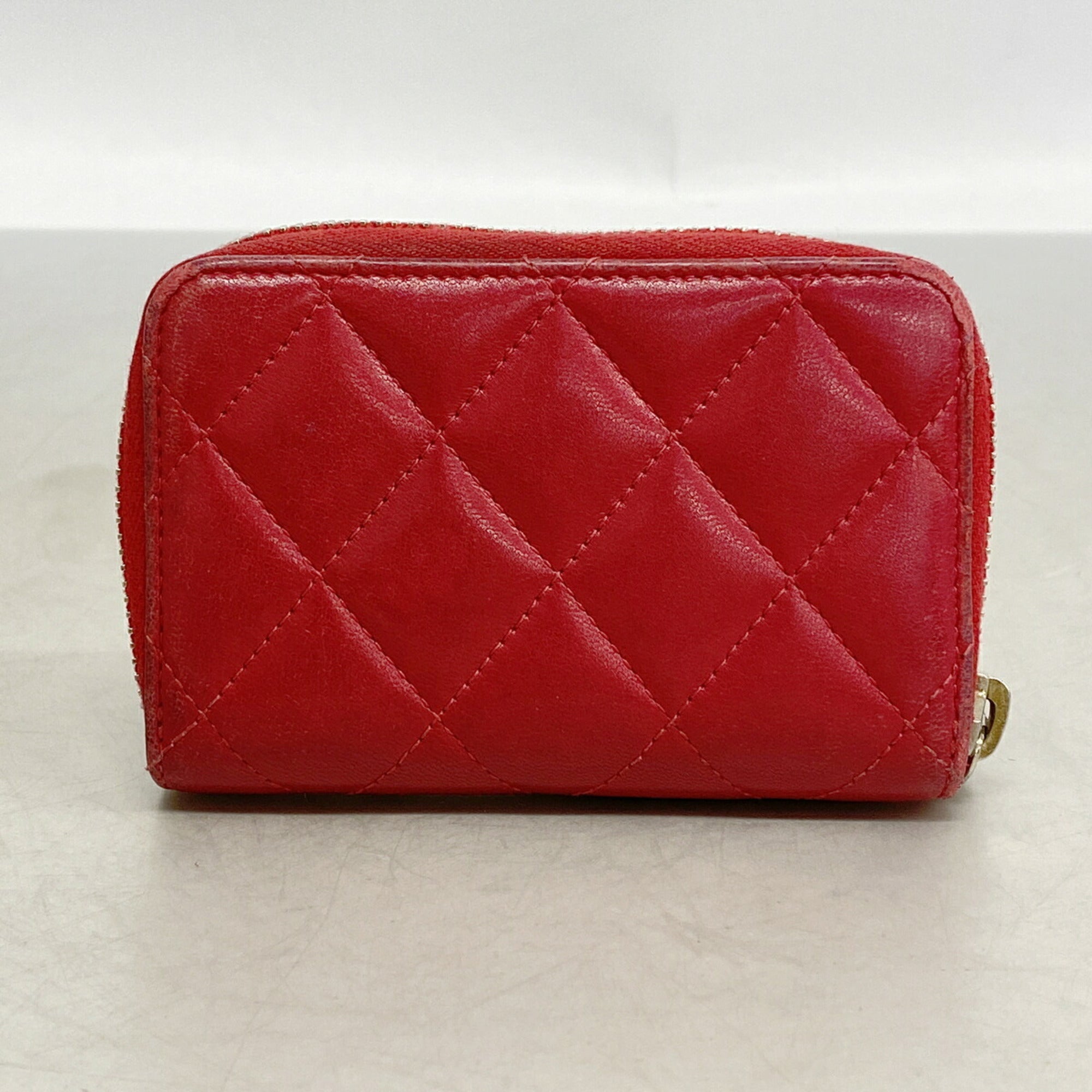 Chanel Pink Leather Coin Purse/Coin Case (Pre-Owned)