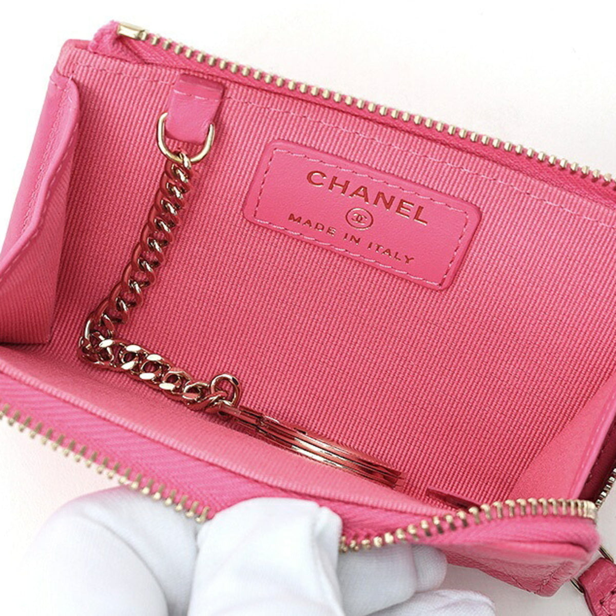 Chanel Pink Grained Calfskin Coin Purse/Coin Case (Pre-Owned)