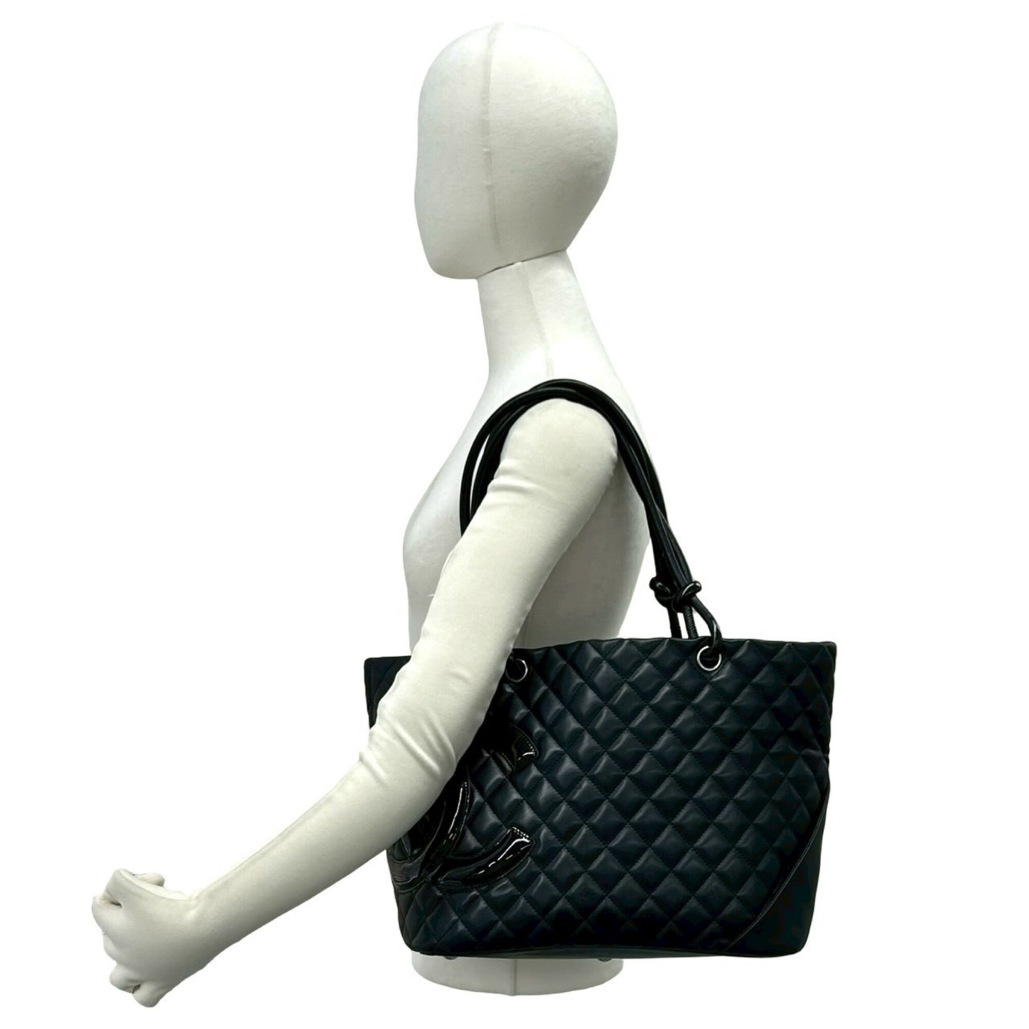Chanel Black Leather Handbag Tote Bag (Pre-Owned)