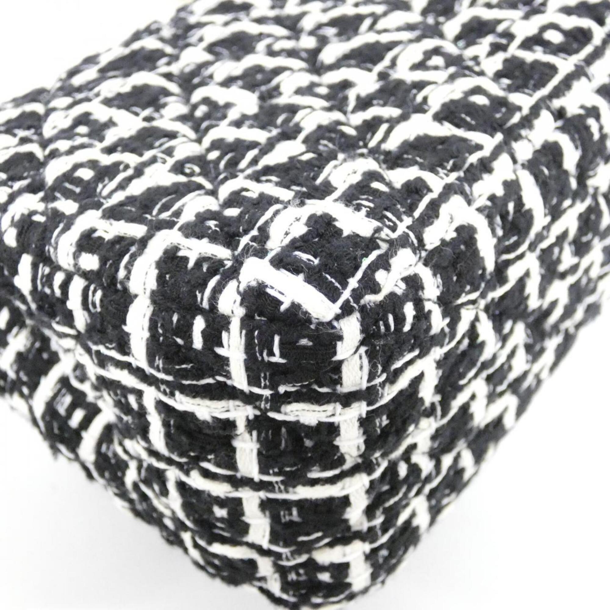 Chanel Black White Tweed Leather Shoulder Bag (Pre-Owned)