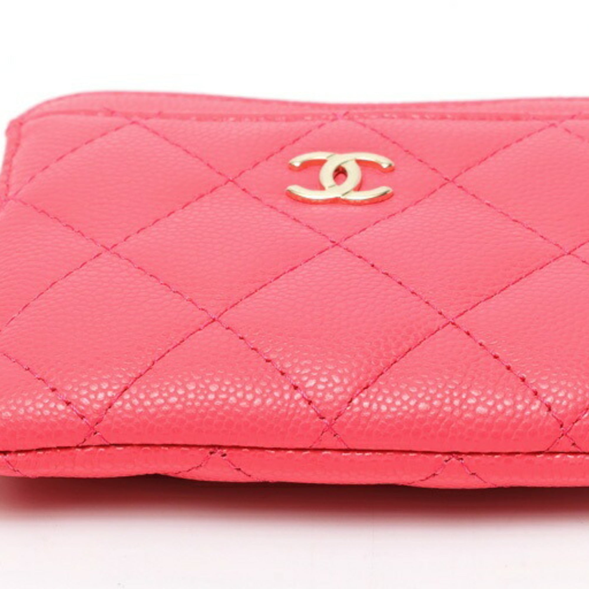 Chanel Matelasse Pink Grained Calfskin Coin Purse/Coin Case (Pre-Owned)
