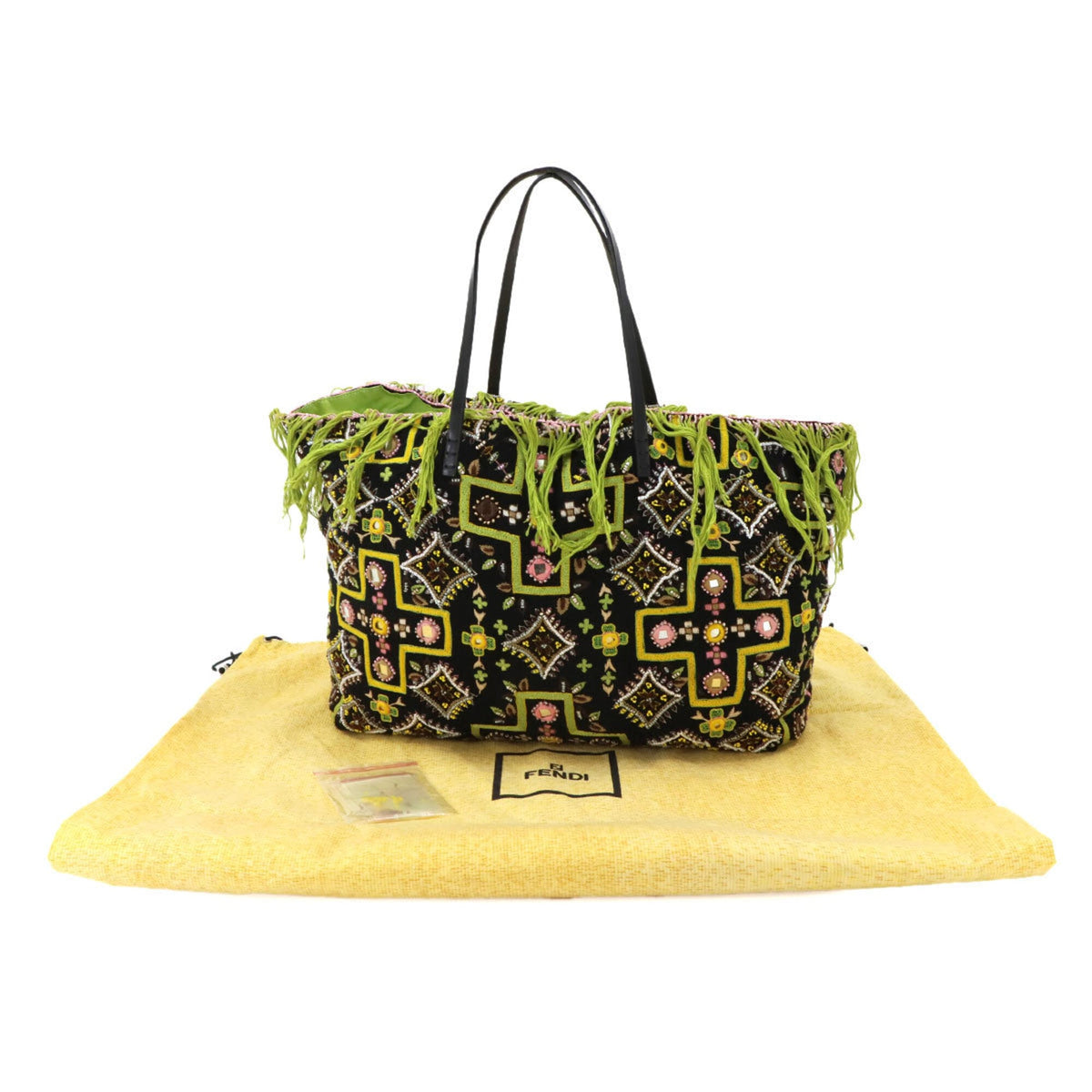 Fendi Multi-Color Canvas Leather Tote Bag (Pre-Owned)