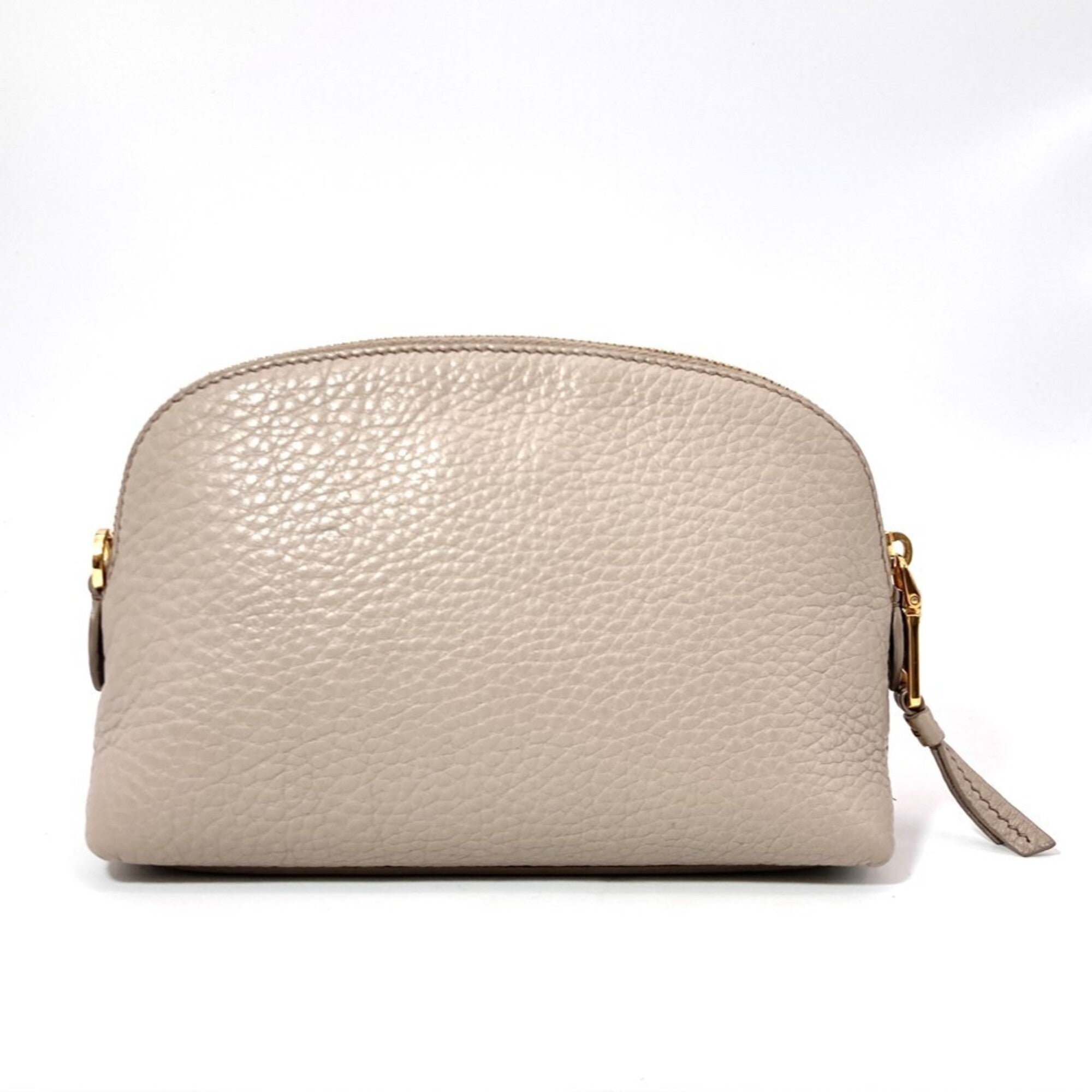 Prada Gray Leather Handbag Pouch (Pre-Owned)