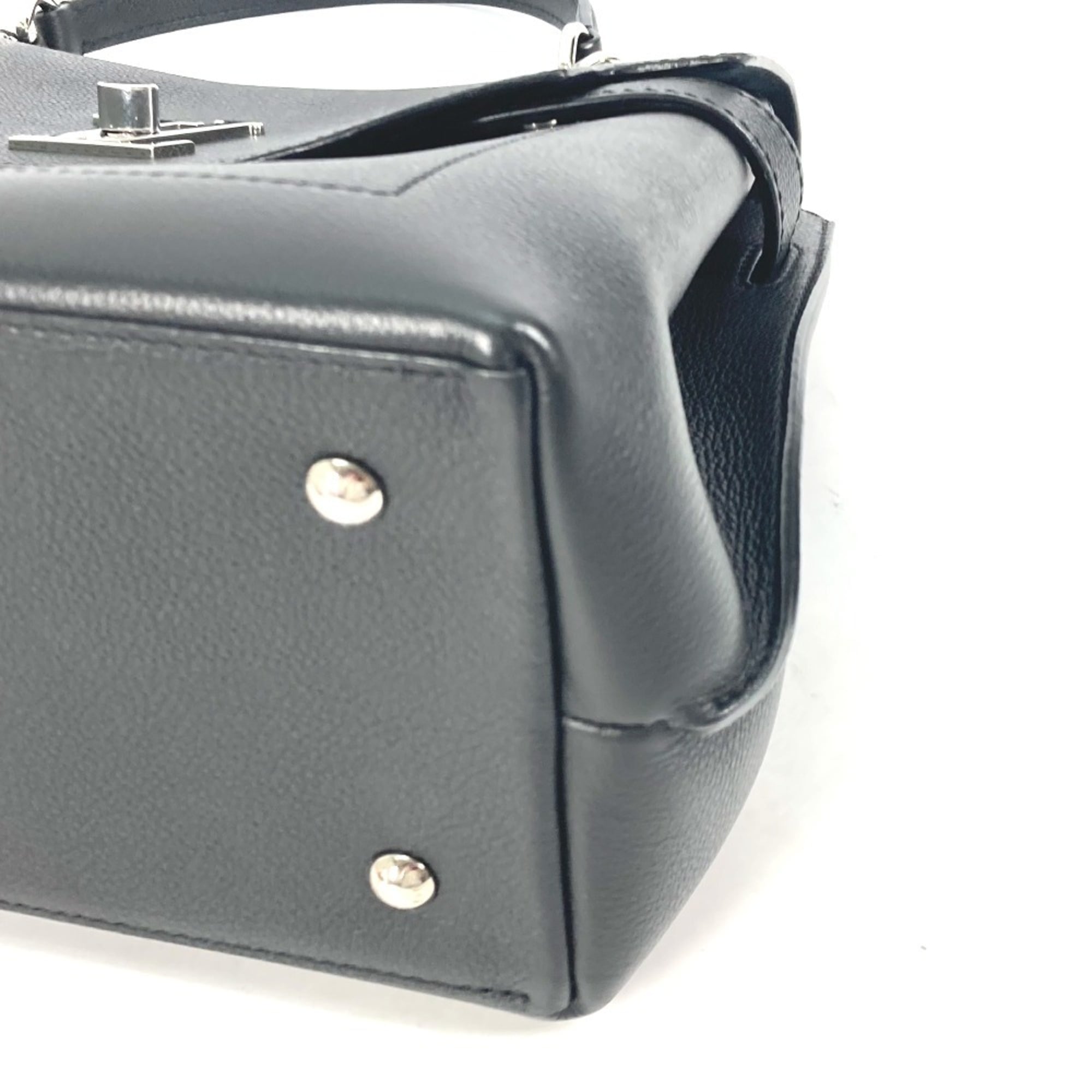Louis Vuitton Black Noir Leather Handbag Tote Bag (Pre-Owned)