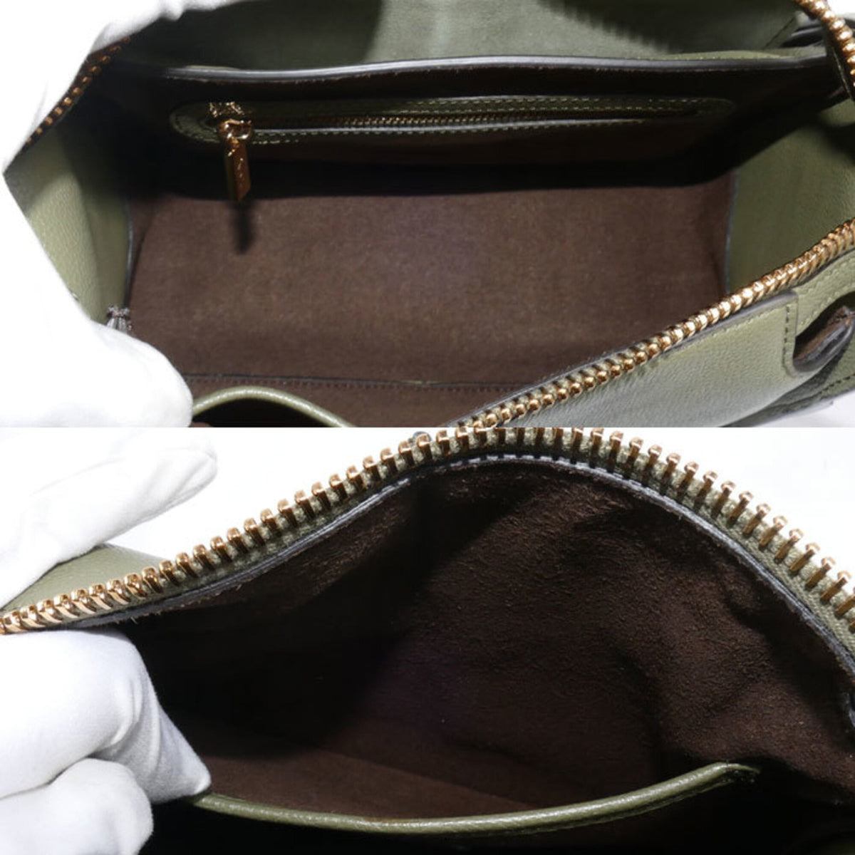 Tod's Green Olive Leather Messenger Bag Shoulder Bag (Pre-Owned)