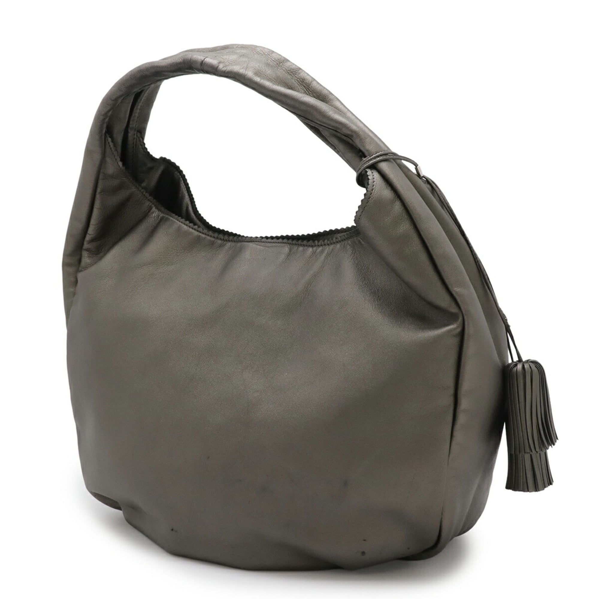 Loewe Metallic Silver Leather Handbag Shoulder Bag (Pre-Owned)