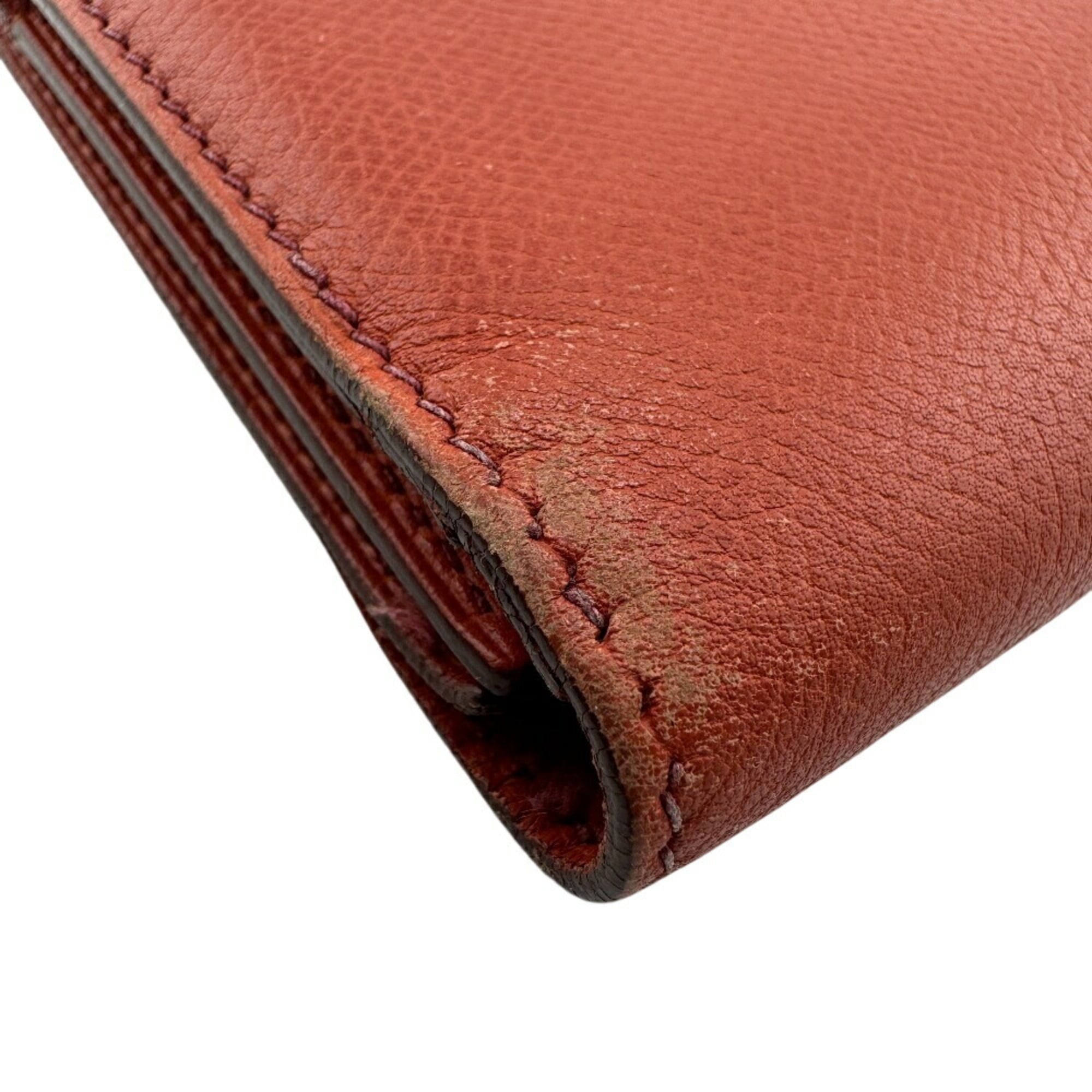 Hermes Orange Epsom Leather Long Wallet (Bi-Fold) (Pre-Owned)