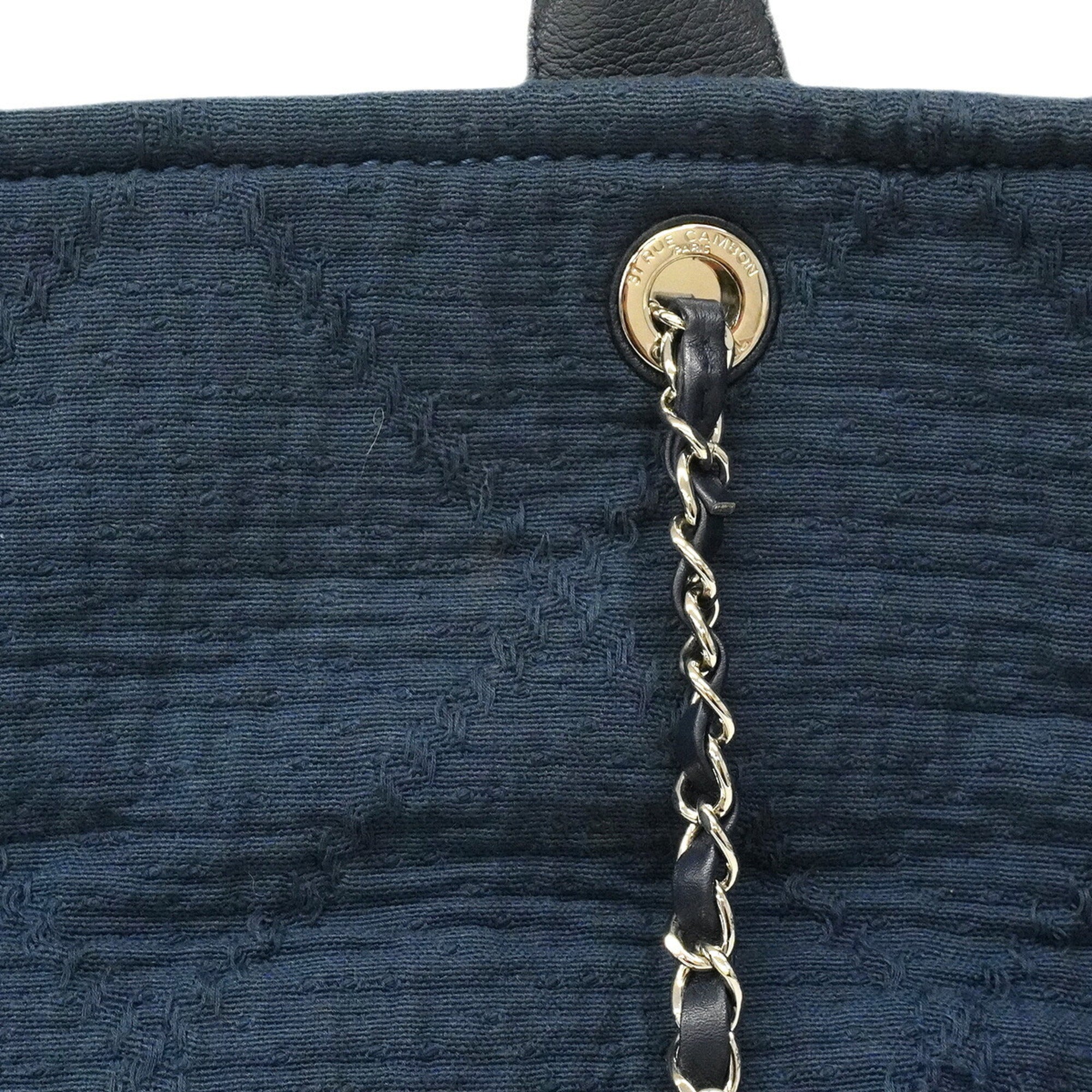 Chanel Navy Cotton Tote Bag (Pre-Owned)
