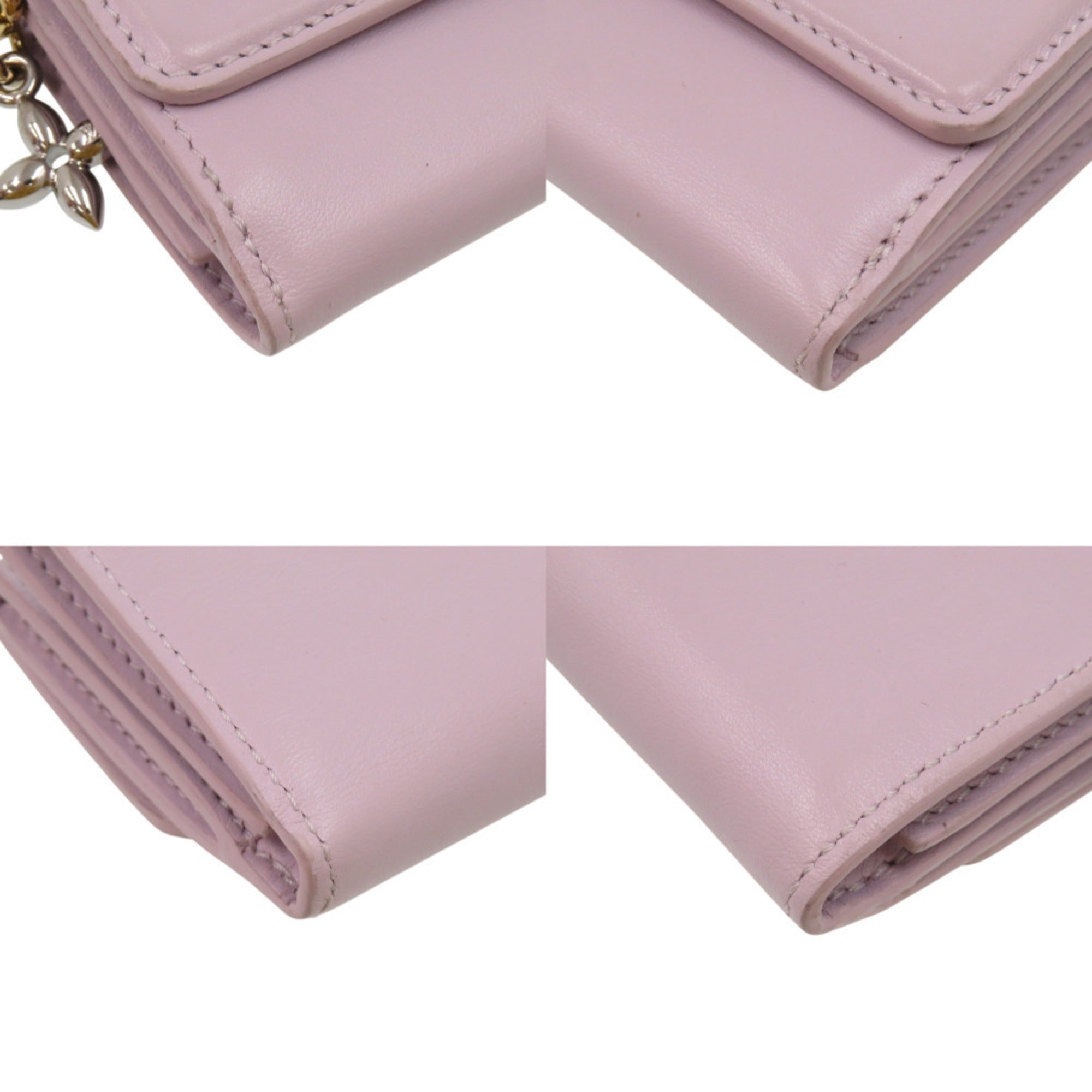Louis Vuitton Purple Leather Wallet (Tri-Fold) (Pre-Owned)
