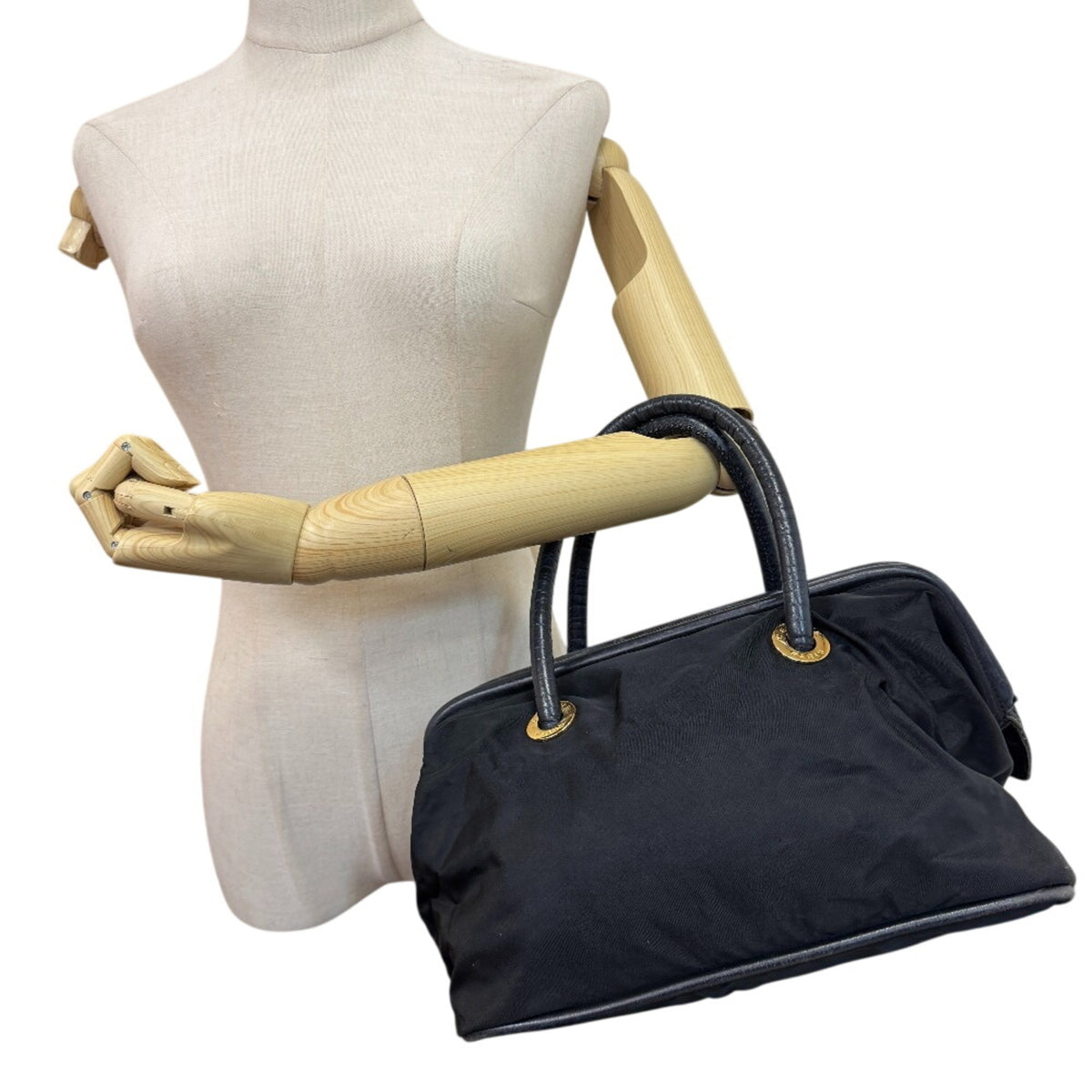 Celine Black Nylon Leather Handbag (Pre-Owned)