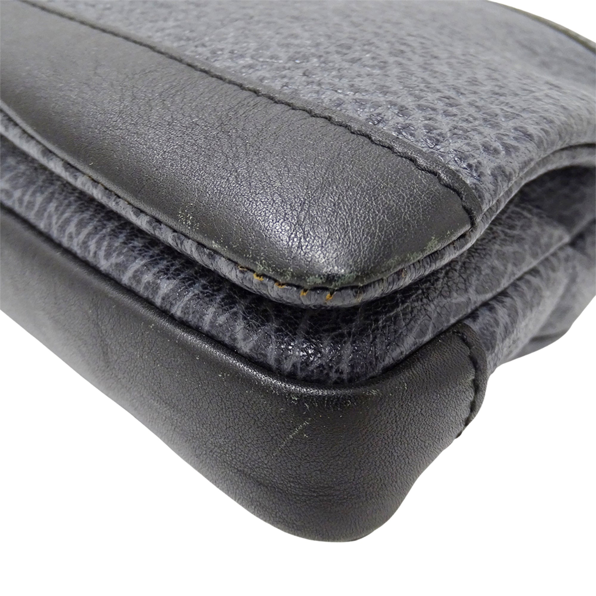 Balenciaga Blue Gray Leather Briefcase Handbag (Pre-Owned)