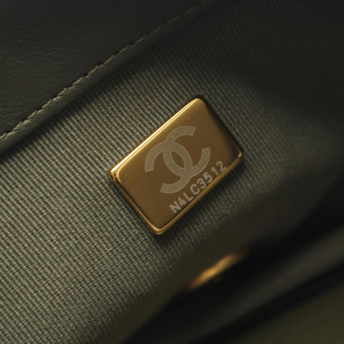 Chanel Khaki Leather Handbag Shoulder Bag (Pre-Owned)