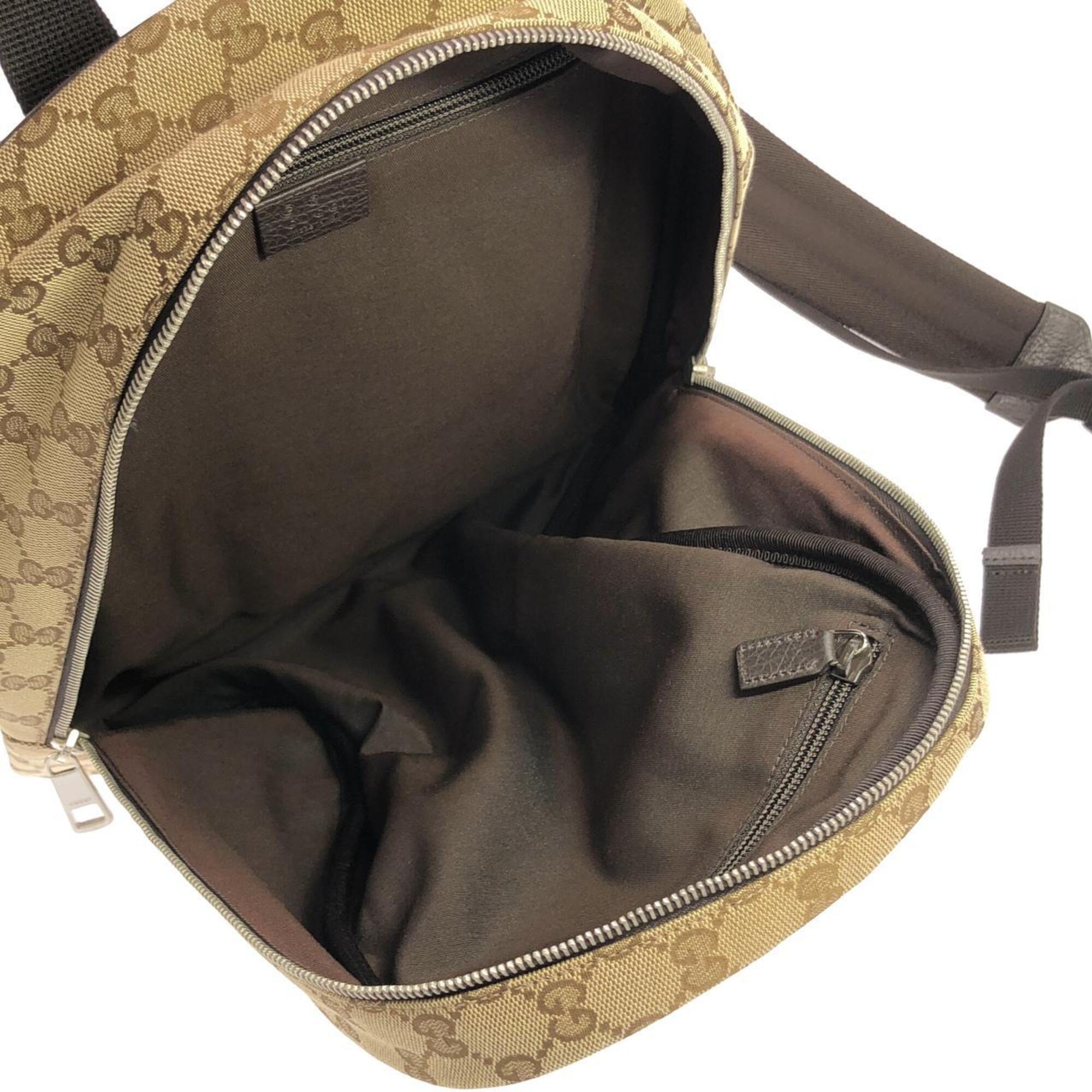 Gucci Beige Brown Gg Canvas Backpack (Pre-Owned)