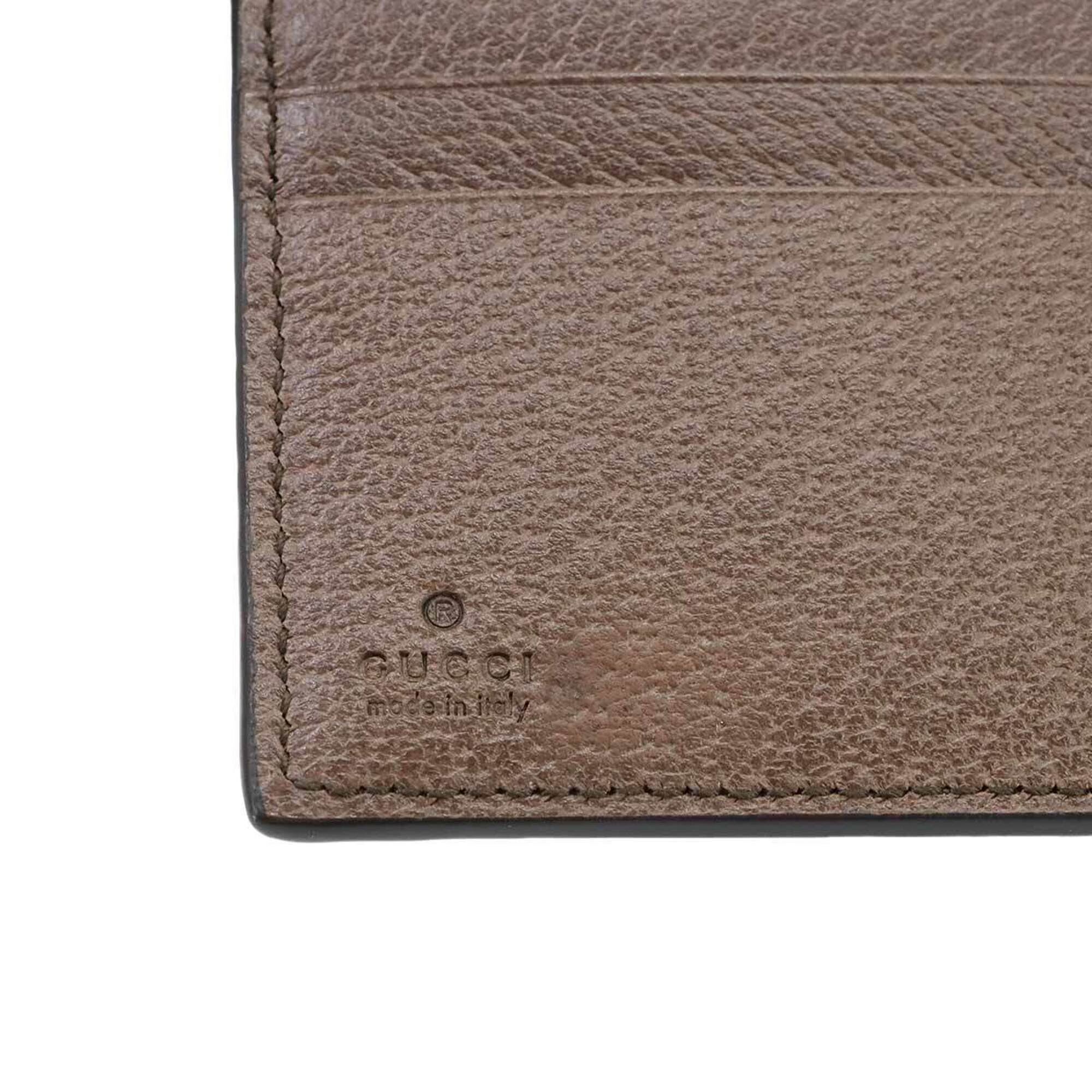 Gucci Beige Brown Gg Supreme Leather Wallet (Bi-Fold) (Pre-Owned)