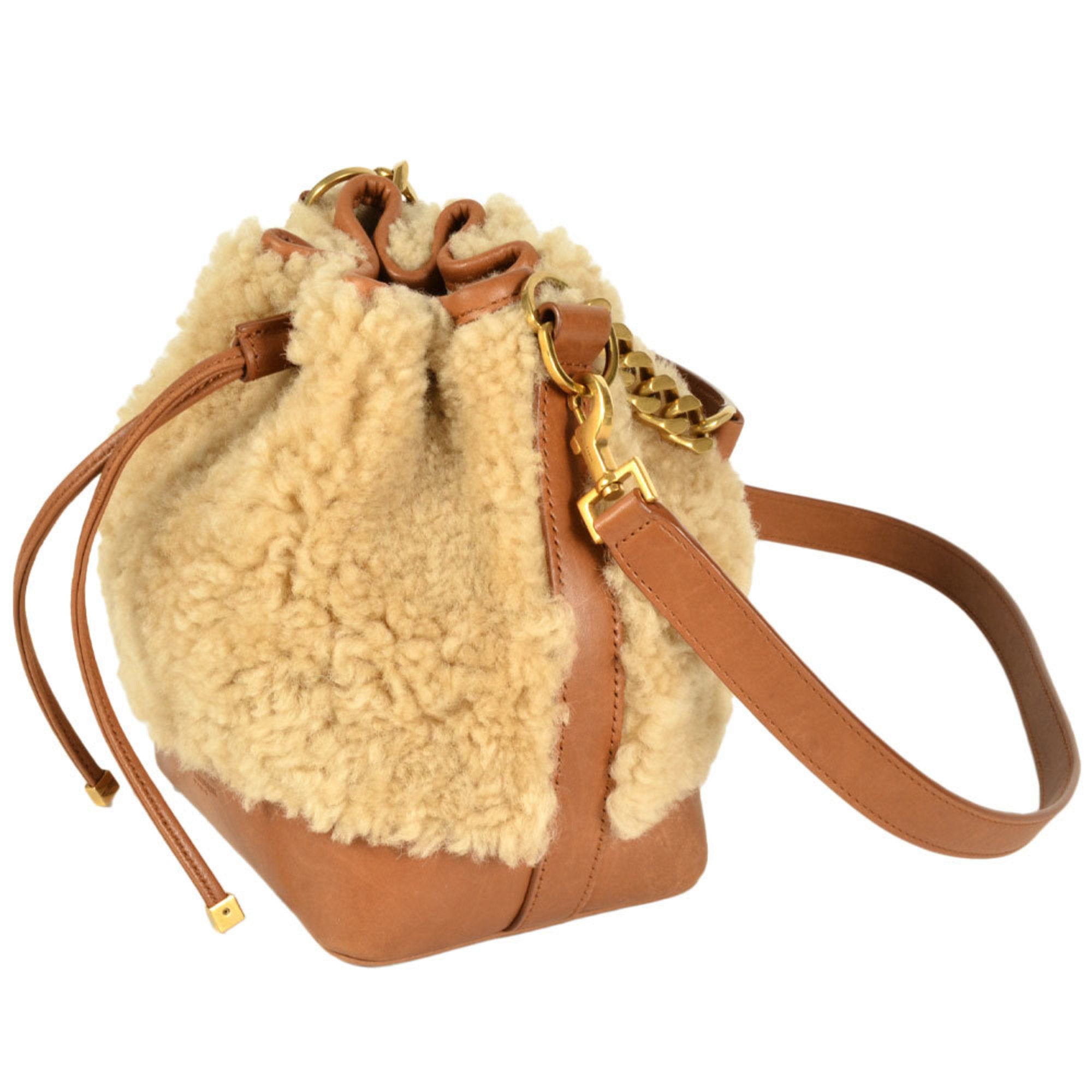 Saint Laurent Beige Leather Leather Handbag Shoulder Bag (Pre-Owned)