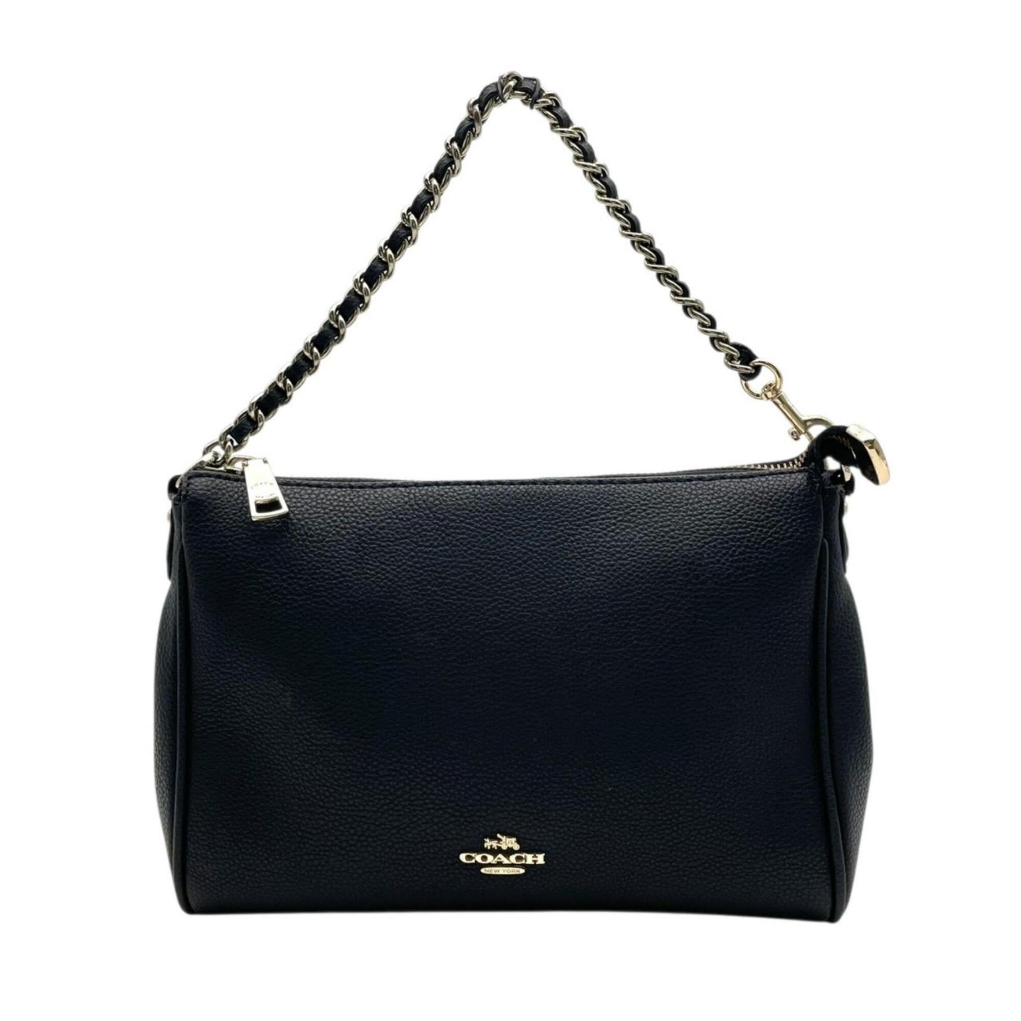 Coach Black Leather Handbag Shoulder Bag (Pre-Owned)
