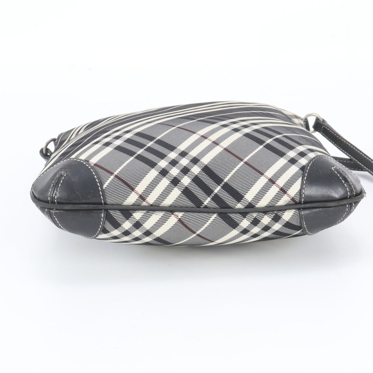 Burberry Black Leather Canvas Handbag Shoulder Bag Tote Bag (Pre-Owned)