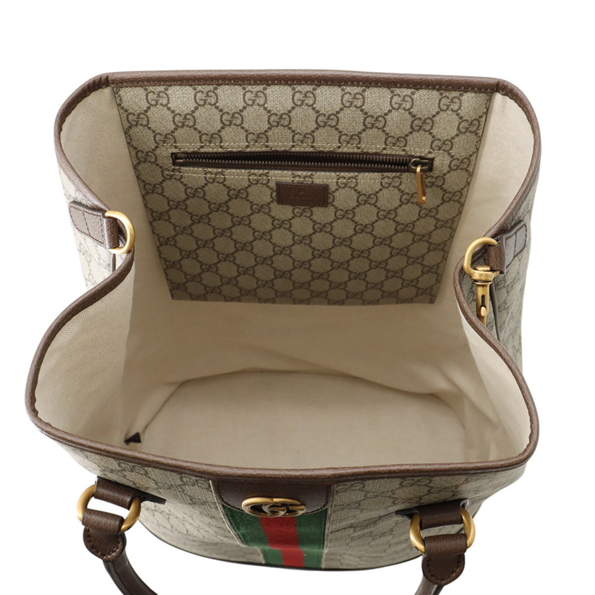 Gucci Beige Gg Supreme Leather Handbag (Pre-Owned)