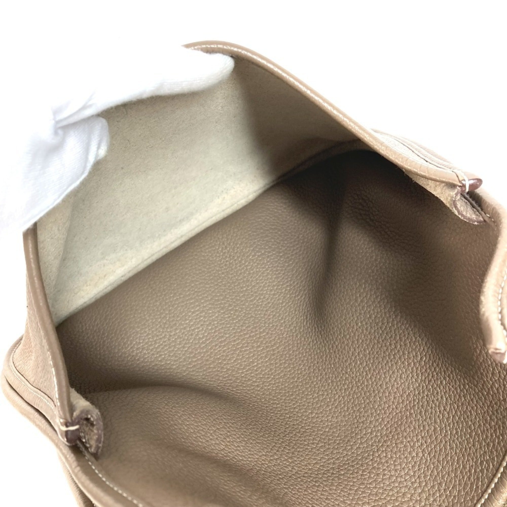 Hermes Etoupe Gray Gray Taurillon Clemence Leather Shoulder Bag (Pre-Owned)