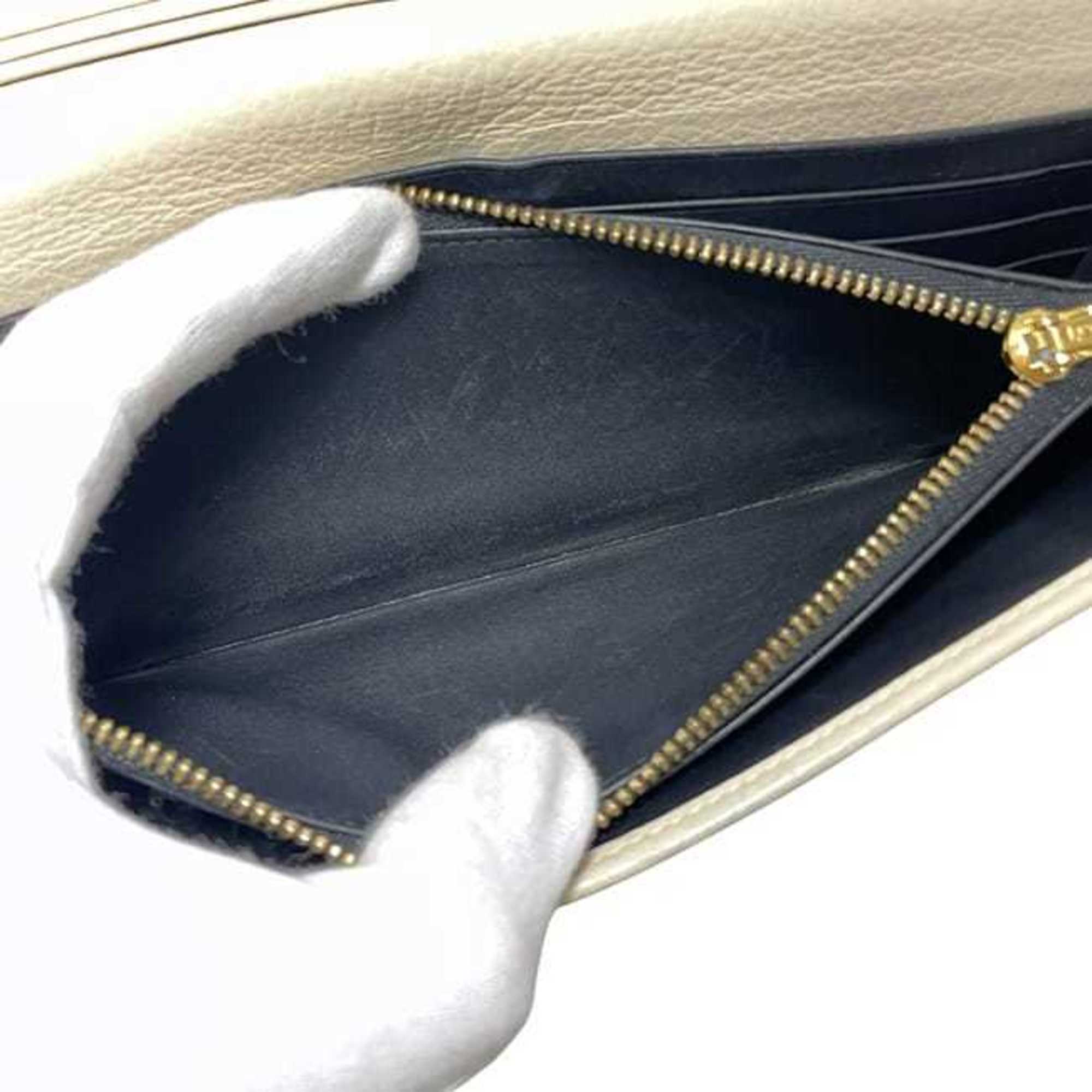 Loewe Beige Leather Long Wallet (Bi-Fold) (Pre-Owned)