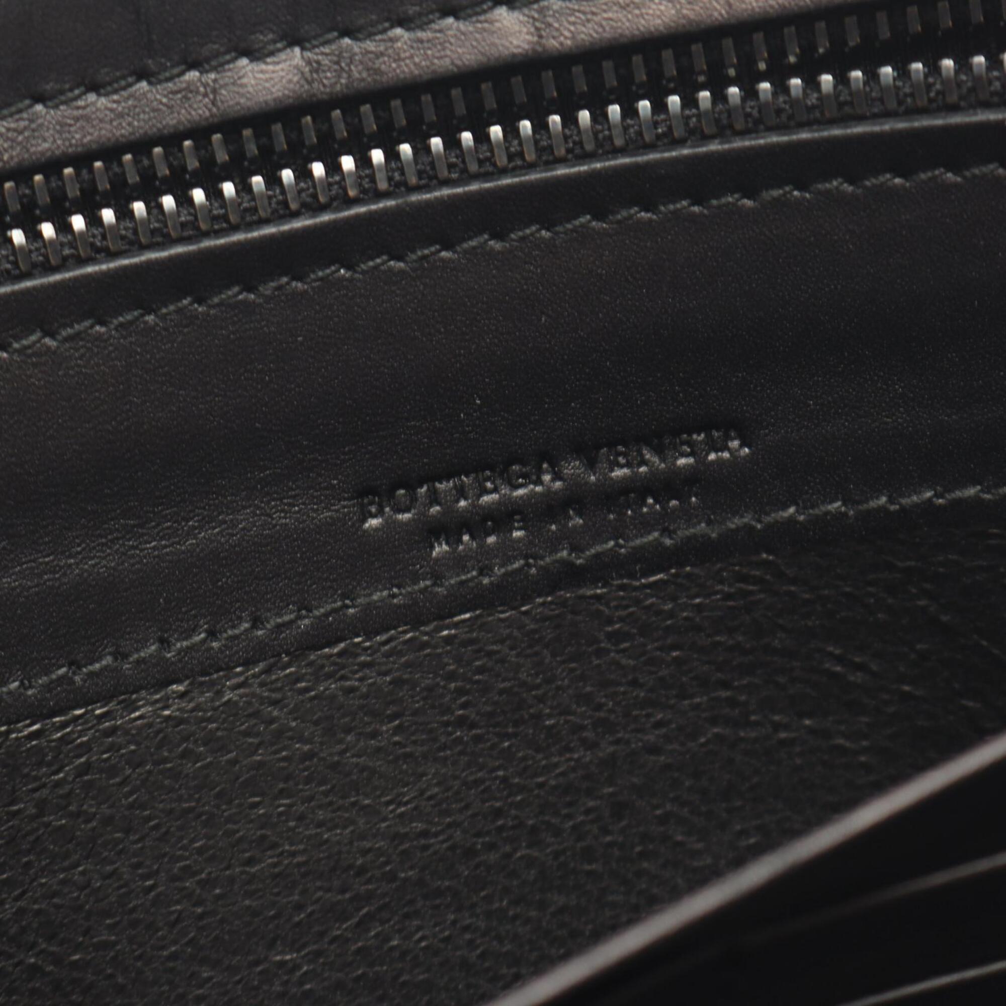 Bottega Veneta Black Leather Long Wallet (Bi-Fold) (Pre-Owned)