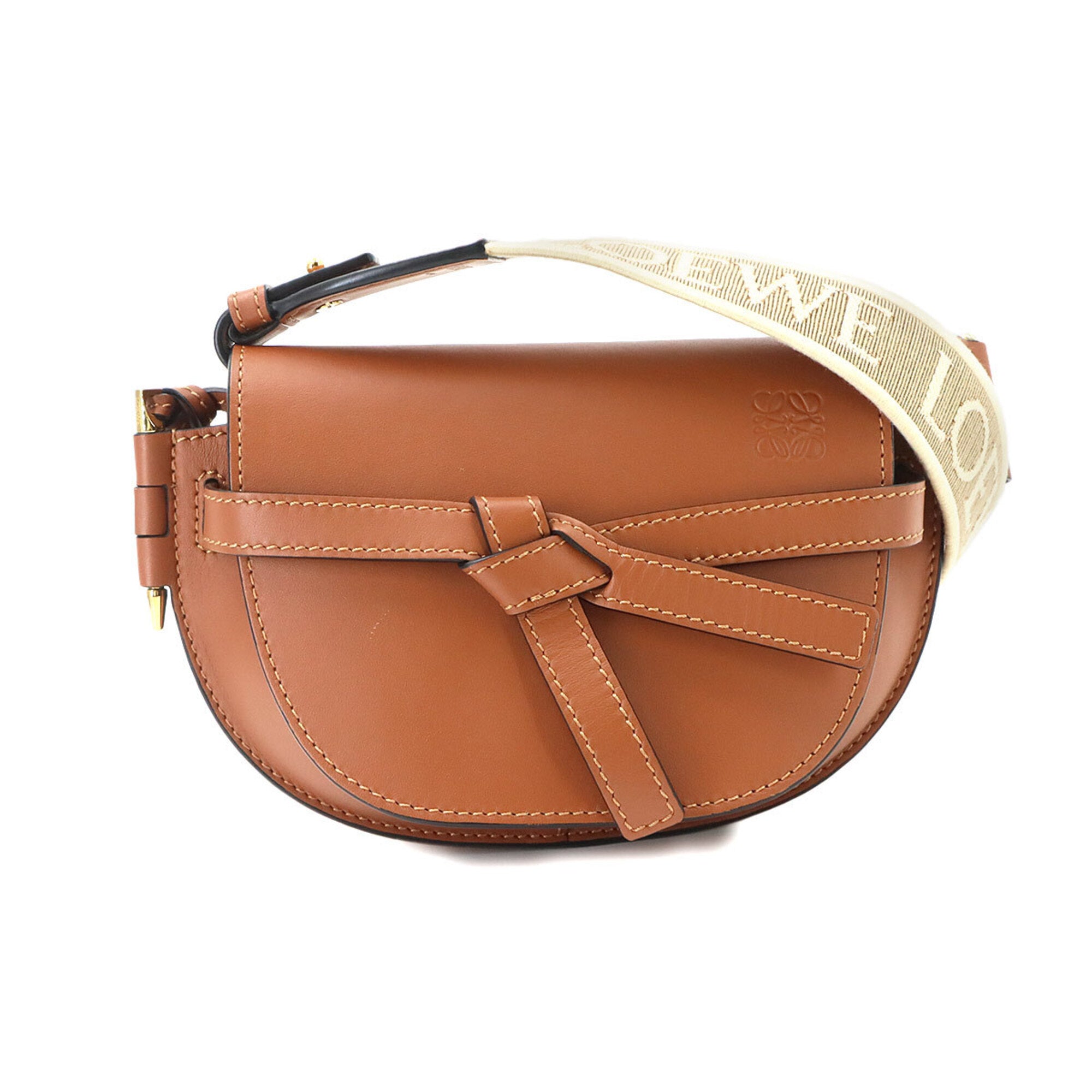 Loewe Brown Leather Handbag Shoulder Bag (Pre-Owned)