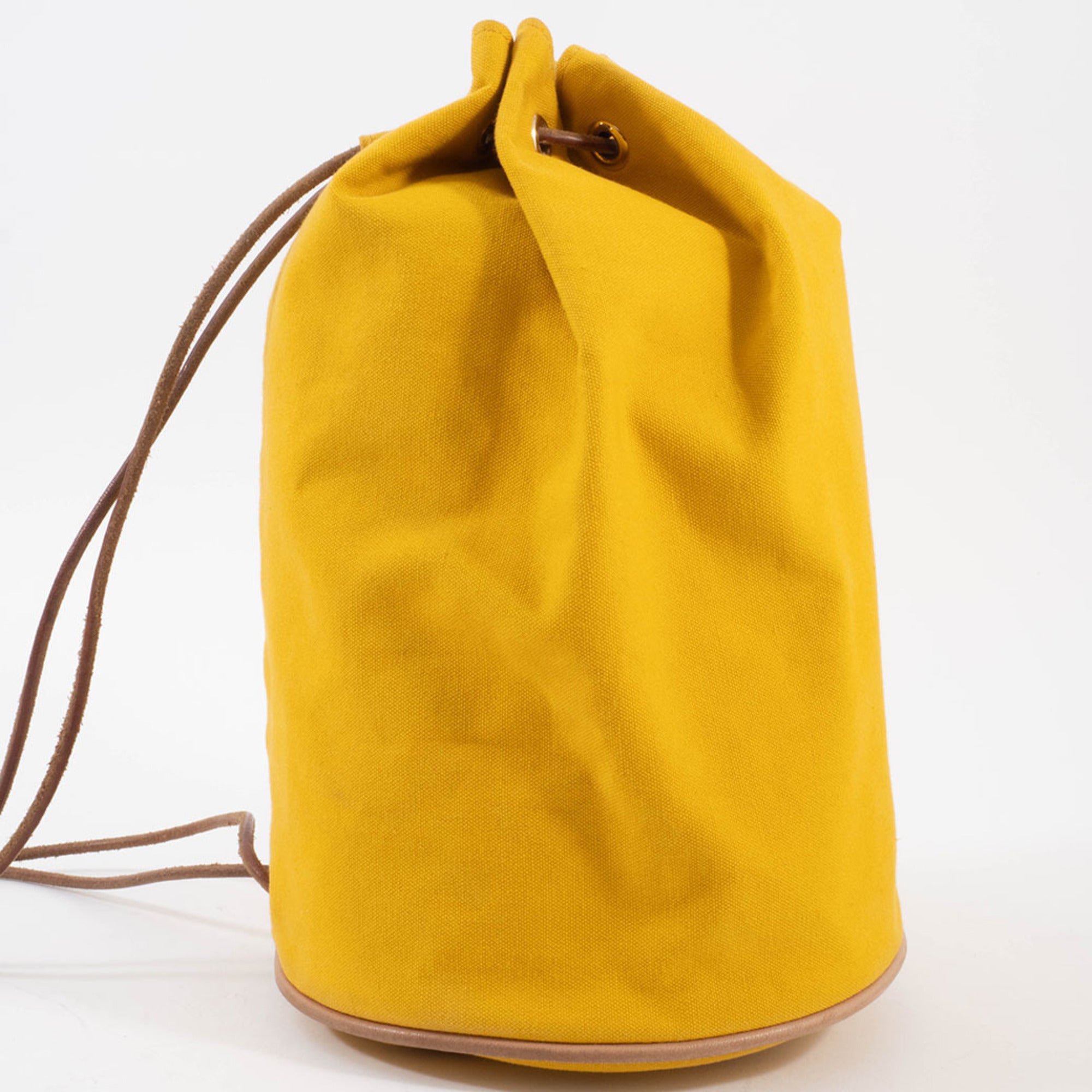 Hermes Polochon Mimil Yellow Cotton 100% Shoulder Bag (Pre-Owned)