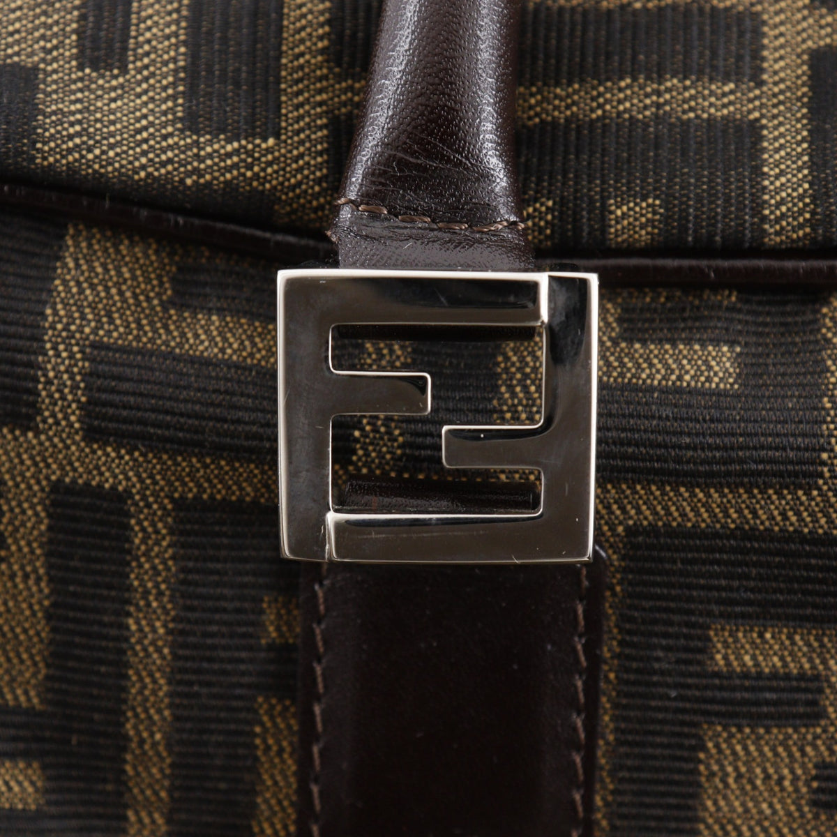 Fendi Zucca Brown Nylon Canvas Briefcase (Pre-Owned)