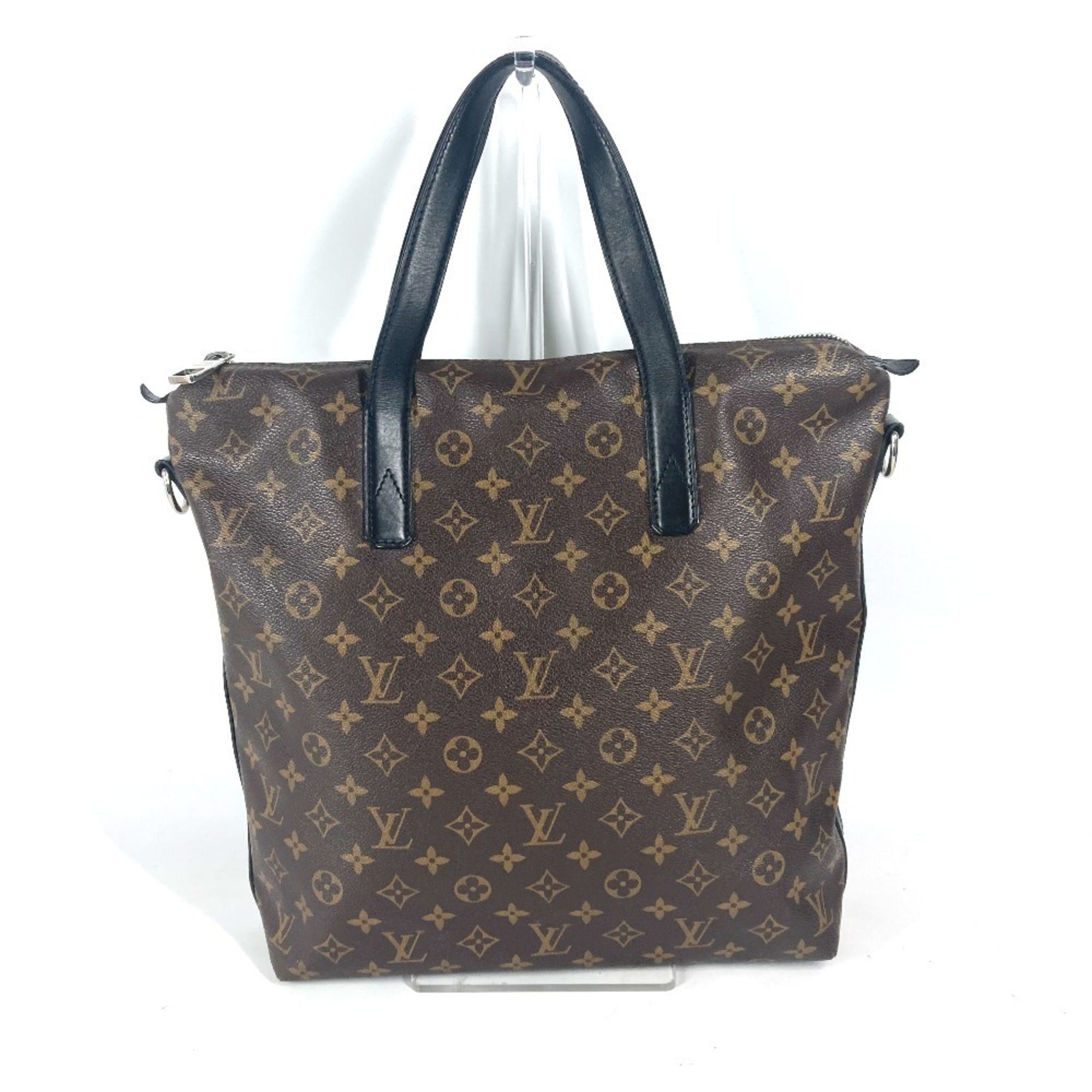 Louis Vuitton Black Brown Canvas Handbag Tote Bag (Pre-Owned)
