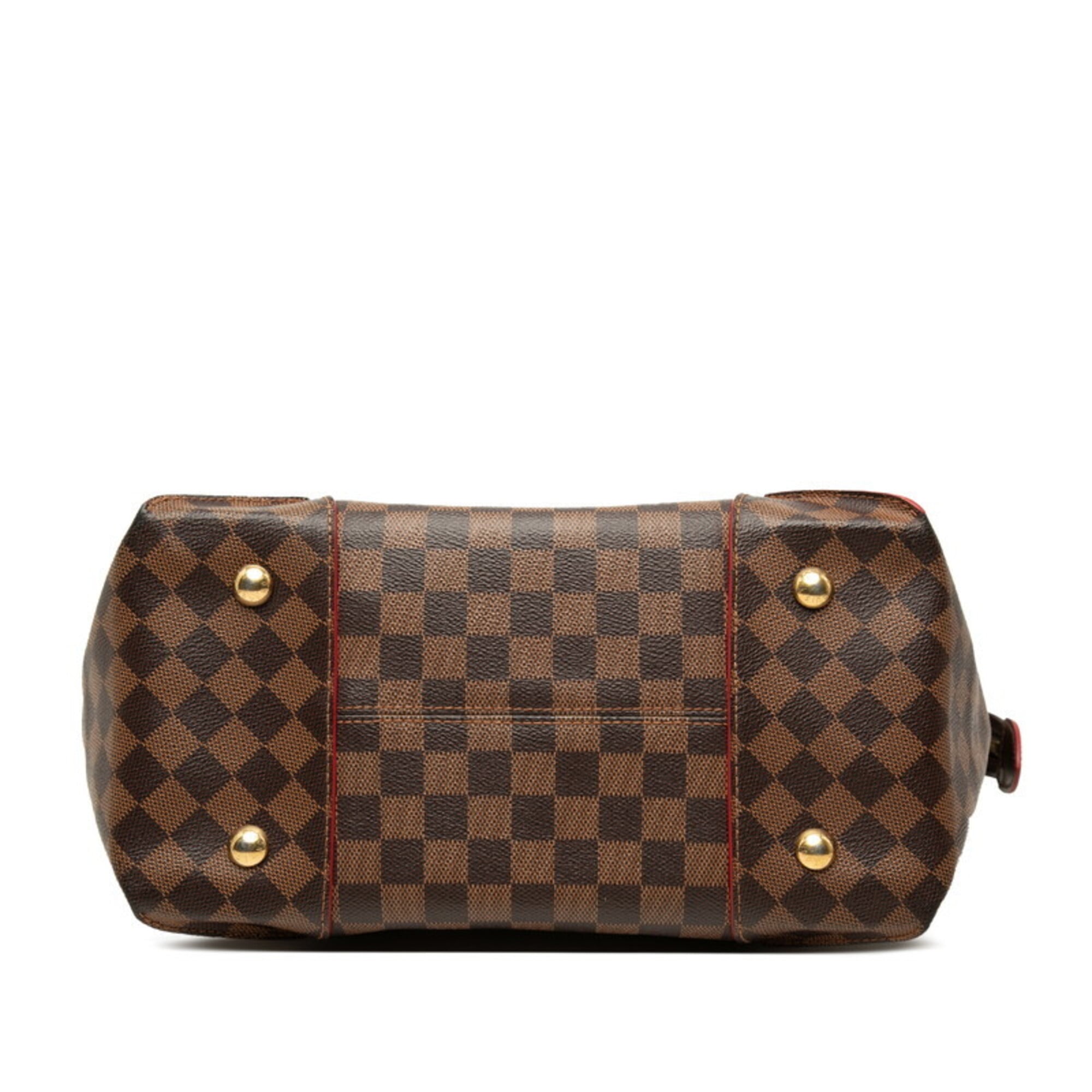 Louis Vuitton Brown Cerise Damier Canvas Red Color Pvc Leather Shoulder Bag Tote Bag (Pre-Owned)