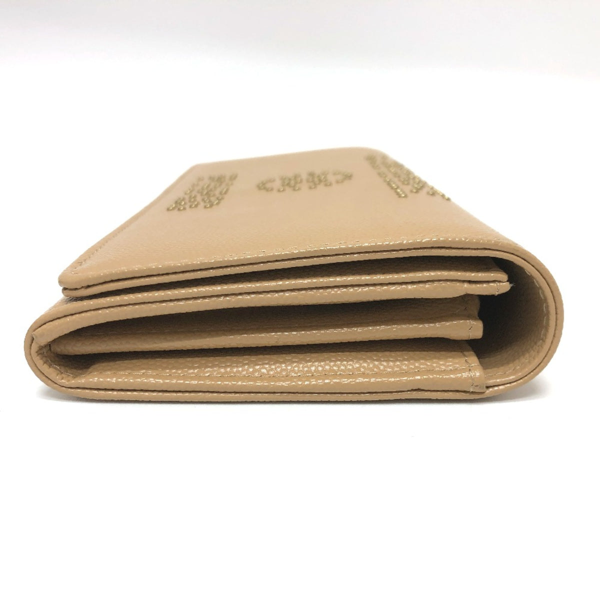 Chanel Beige Leather Long Wallet (Bi-Fold) (Pre-Owned)