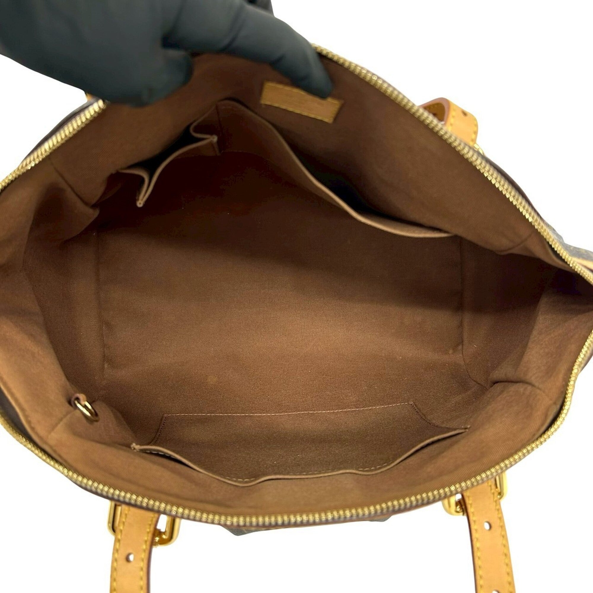 Louis Vuitton Brown Leather Pvc Handbag Tote Bag (Pre-Owned)