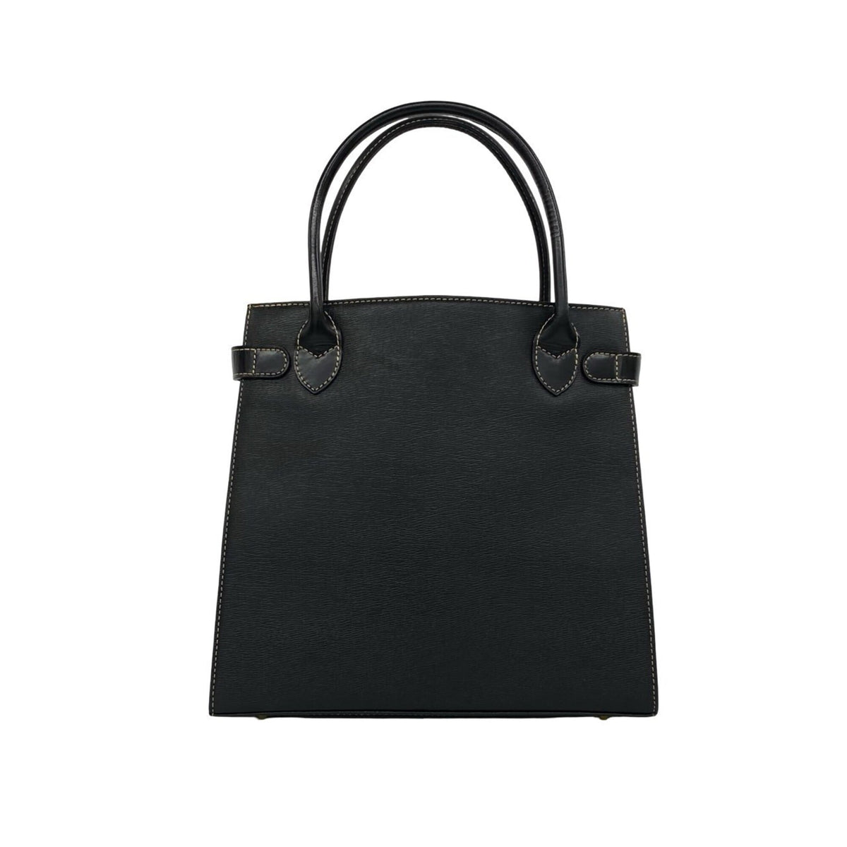Burberry Black Leather Handbag Tote Bag (Pre-Owned)