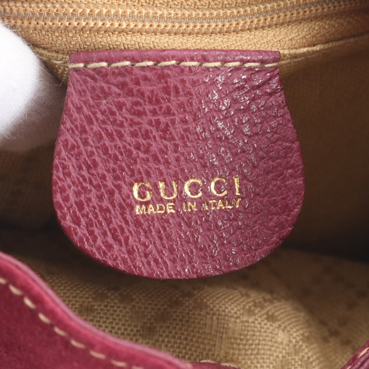 Gucci Bordeaux Leather Backpack (Pre-Owned)