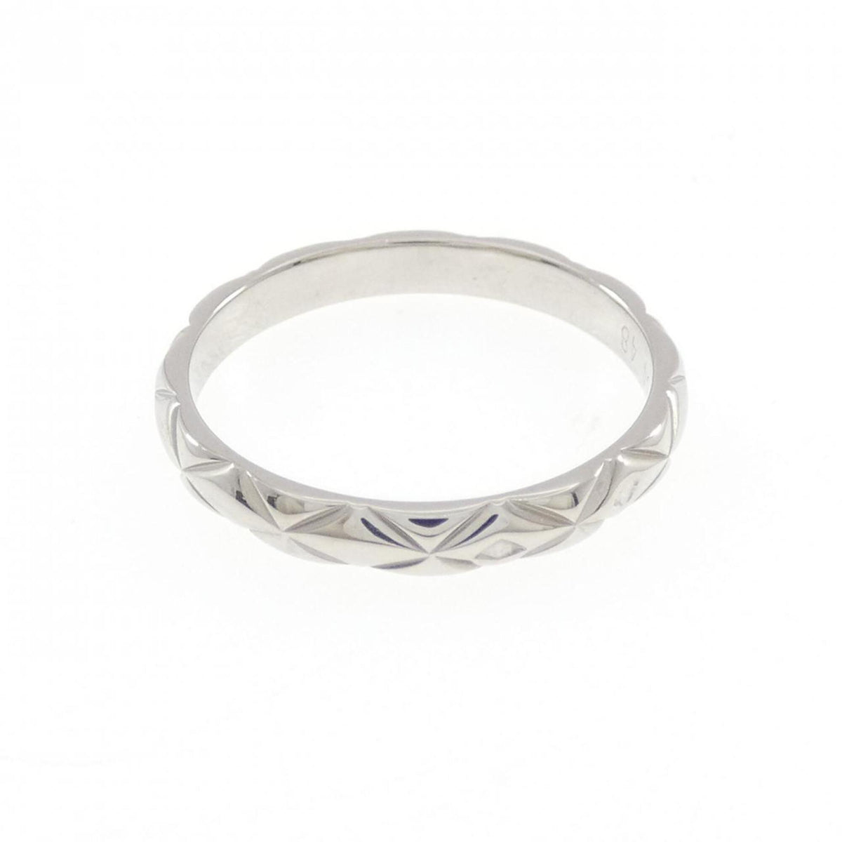 Chanel Platinum Platinum 950 Band Ring (Pre-Owned)