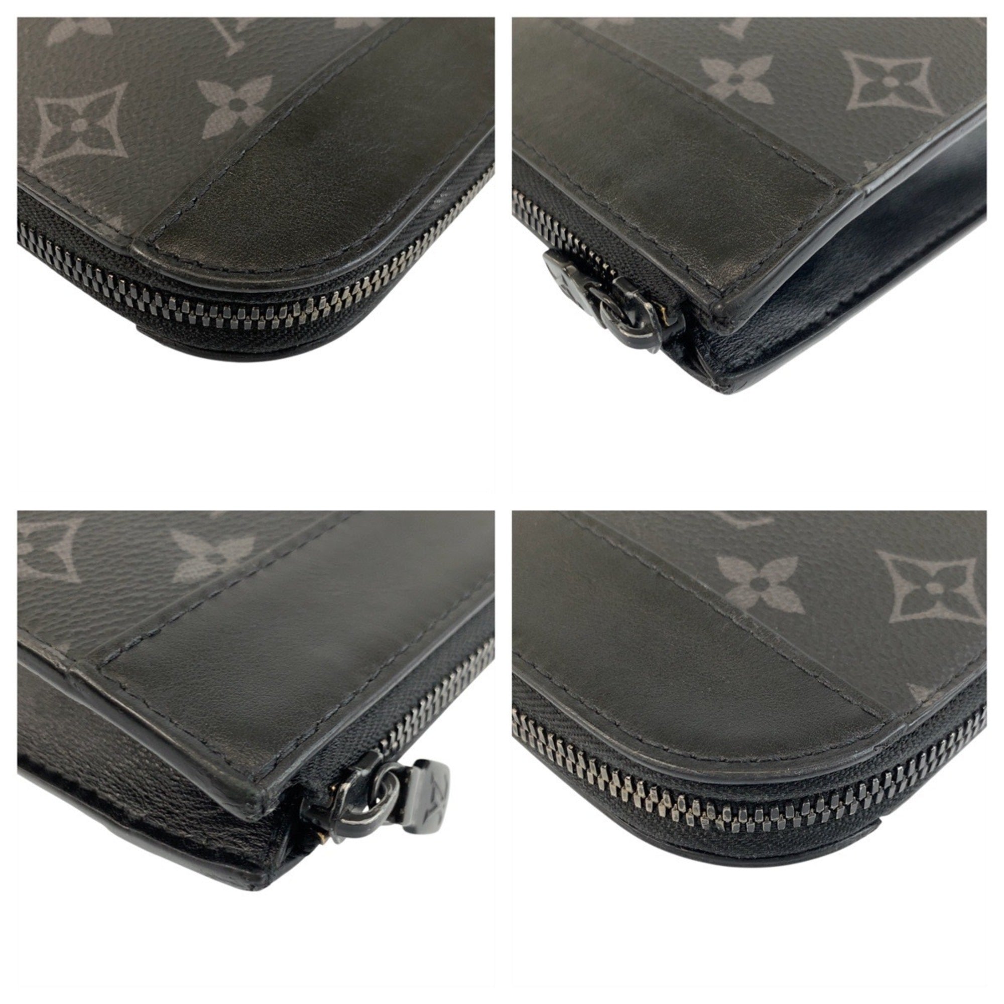 Louis Vuitton Black Gray Pvc Leather Clutch Bag Pochette (Pre-Owned)