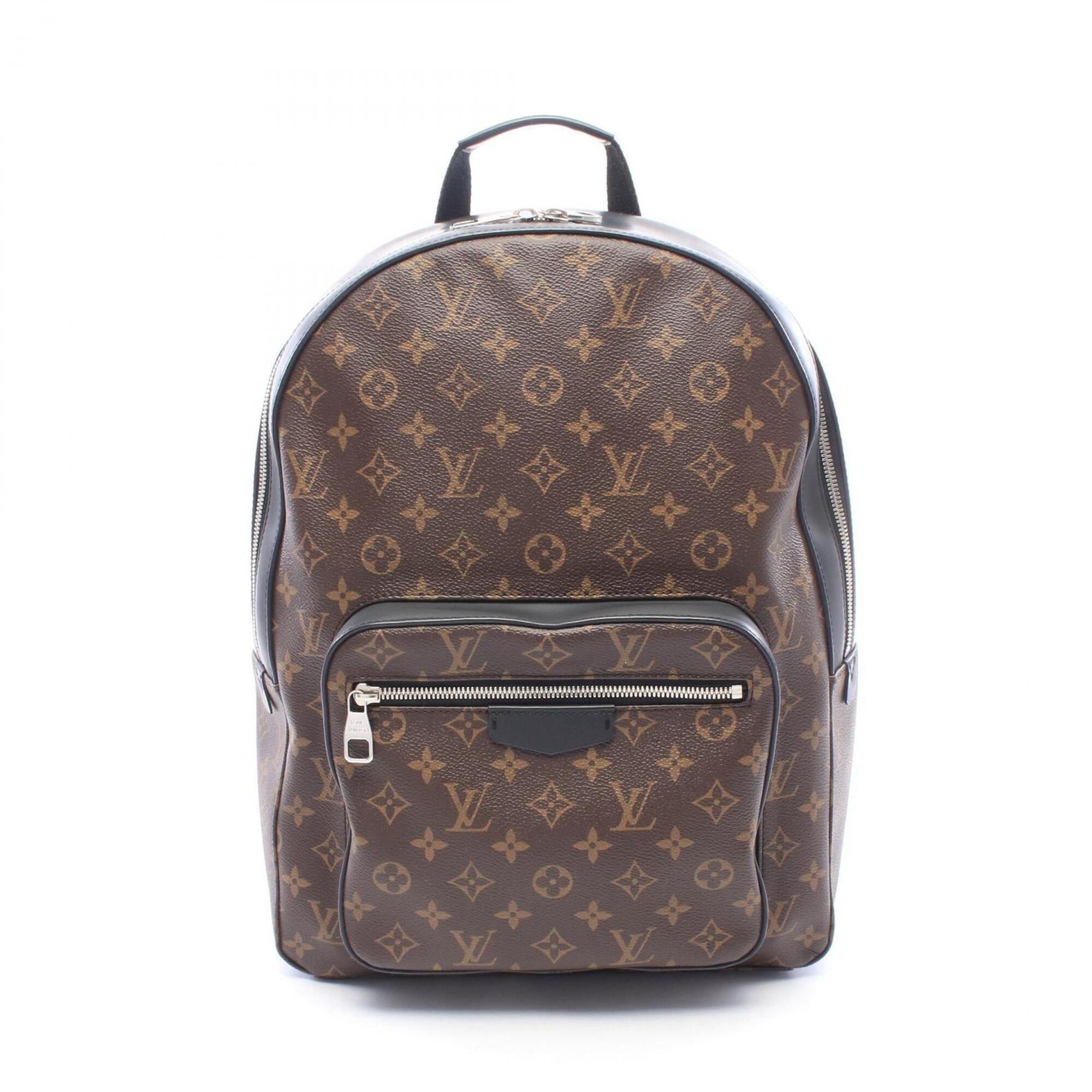 Louis Vuitton Black Brown Monogram Macassar Coated Canvas Pvc Coated Canvas Leather Backpack Handbag (Pre-Owned)