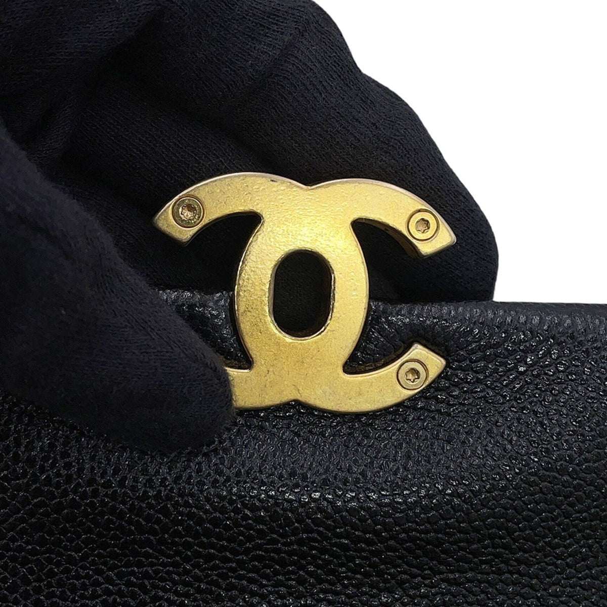 Chanel Matelasse Black Grained Calfskin Handbag Shoulder Bag (Pre-Owned)